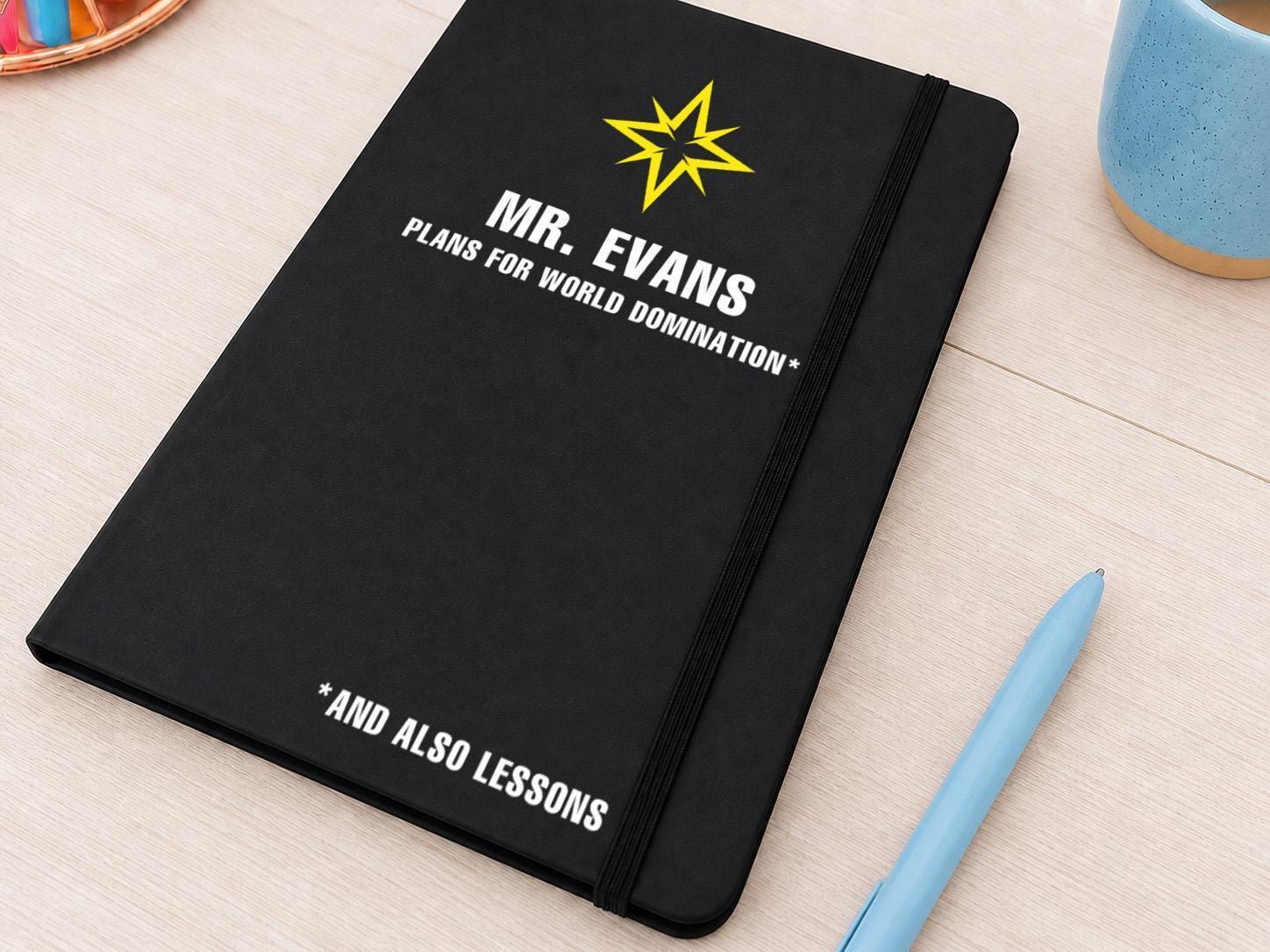 Personalised Male Teacher Notebook with Name Personalised Male Teacher Notebook with Name