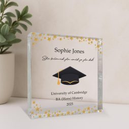 Personalised Graduation Acrylic Block with Name and Message Personalised Graduation Acrylic Block with Name and Message
