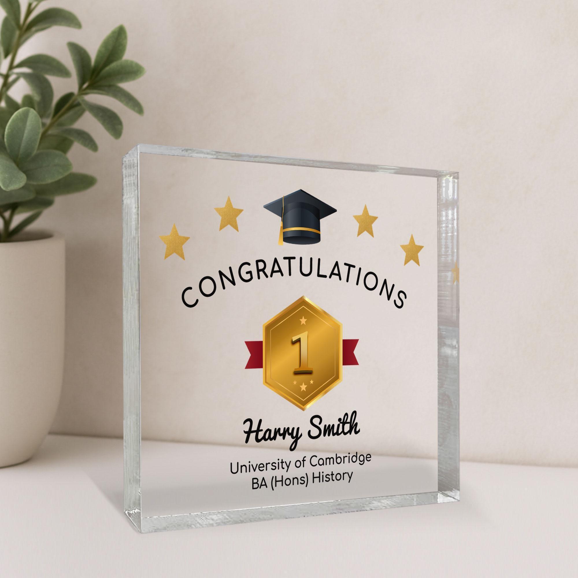 il_fullxfull.8569778603_jy83 Personalised Name Graduation Acrylic Photo Block, Graduation Gift, University Graduation, Photo Plaque With Custom Message and Free Gift Bag
