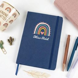 Personalised Teacher Rainbow Notebook in A5 Personalised Teacher Rainbow Notebook in A5