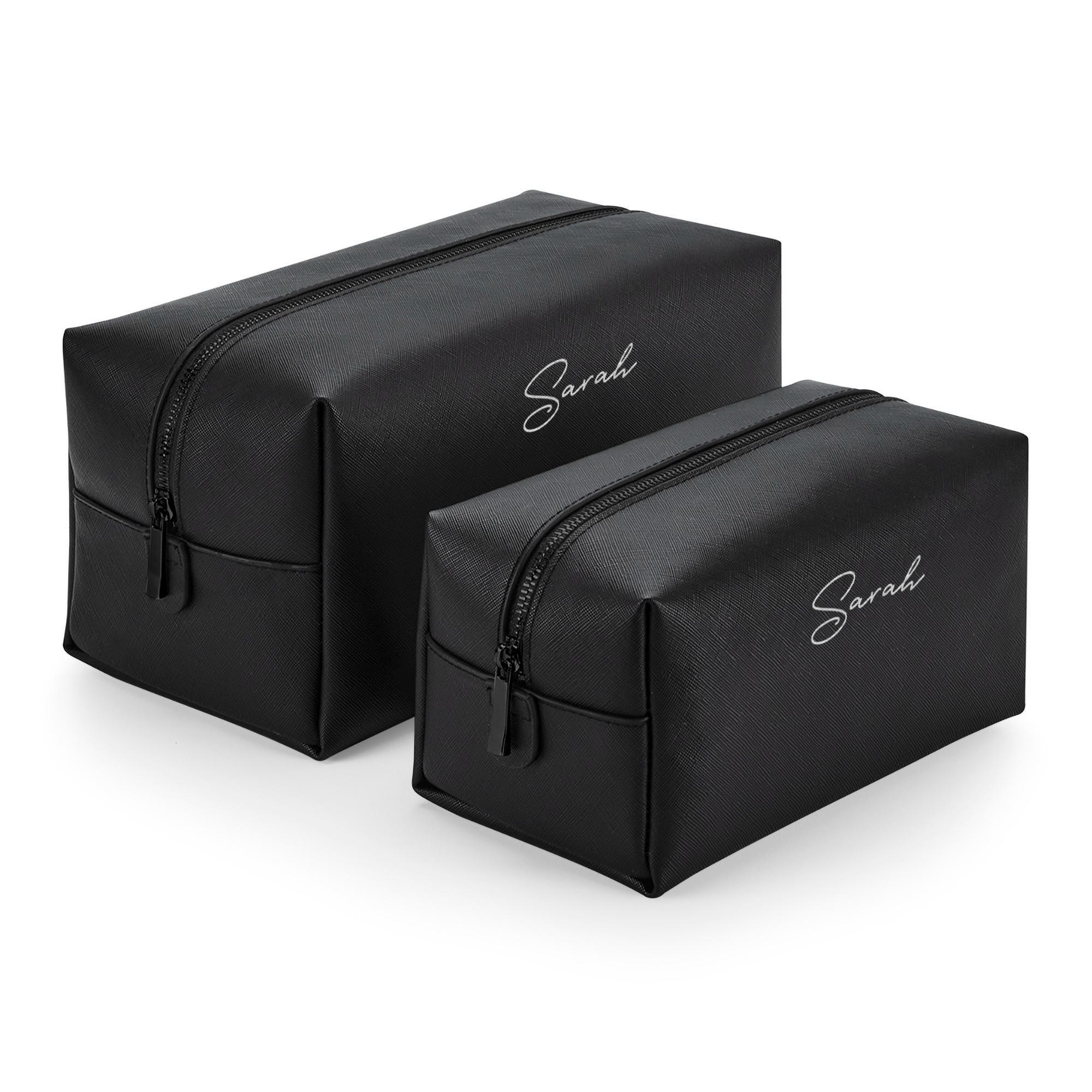 Personalised Vegan Leather Toiletry Bag with Name Personalised Vegan Leather Toiletry Bag with Name