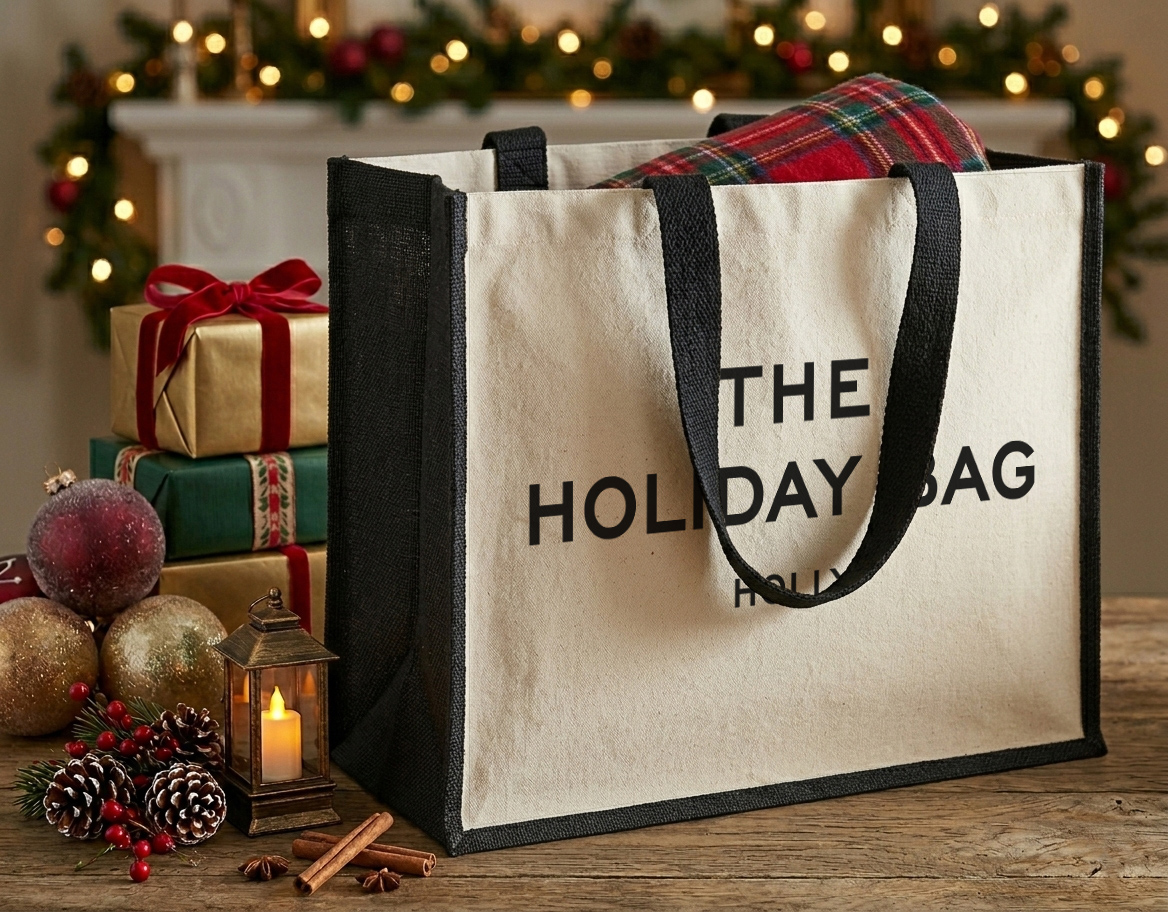 Personalised The Holiday Canvas Tote Bag Personalised The Holiday Canvas Tote Bag