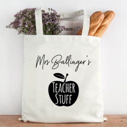 Personalised Teacher Tote Bag with Name Personalised Teacher Tote Bag with Name