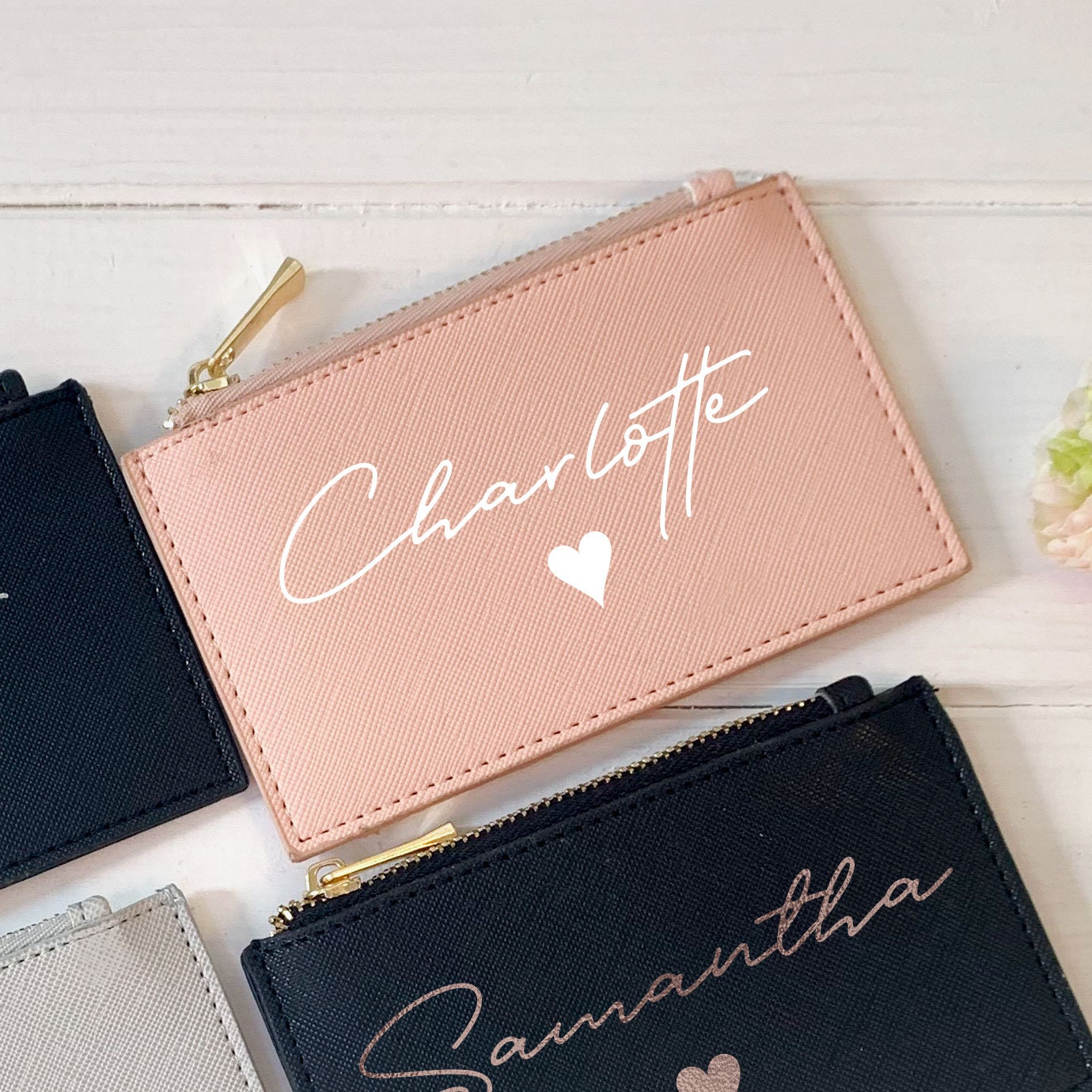 Personalised Card Holder with Name and Heart Personalised Card Holder with Name and Heart