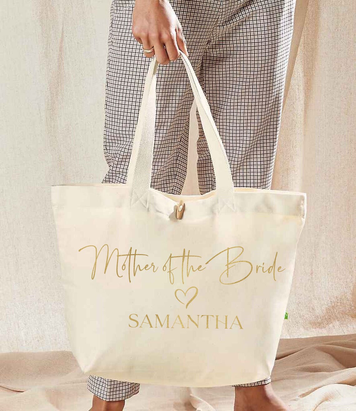 Personalised Bridesmaid Canvas Tote Bag with Name and Role Personalised Bridesmaid Canvas Tote Bag with Name and Role