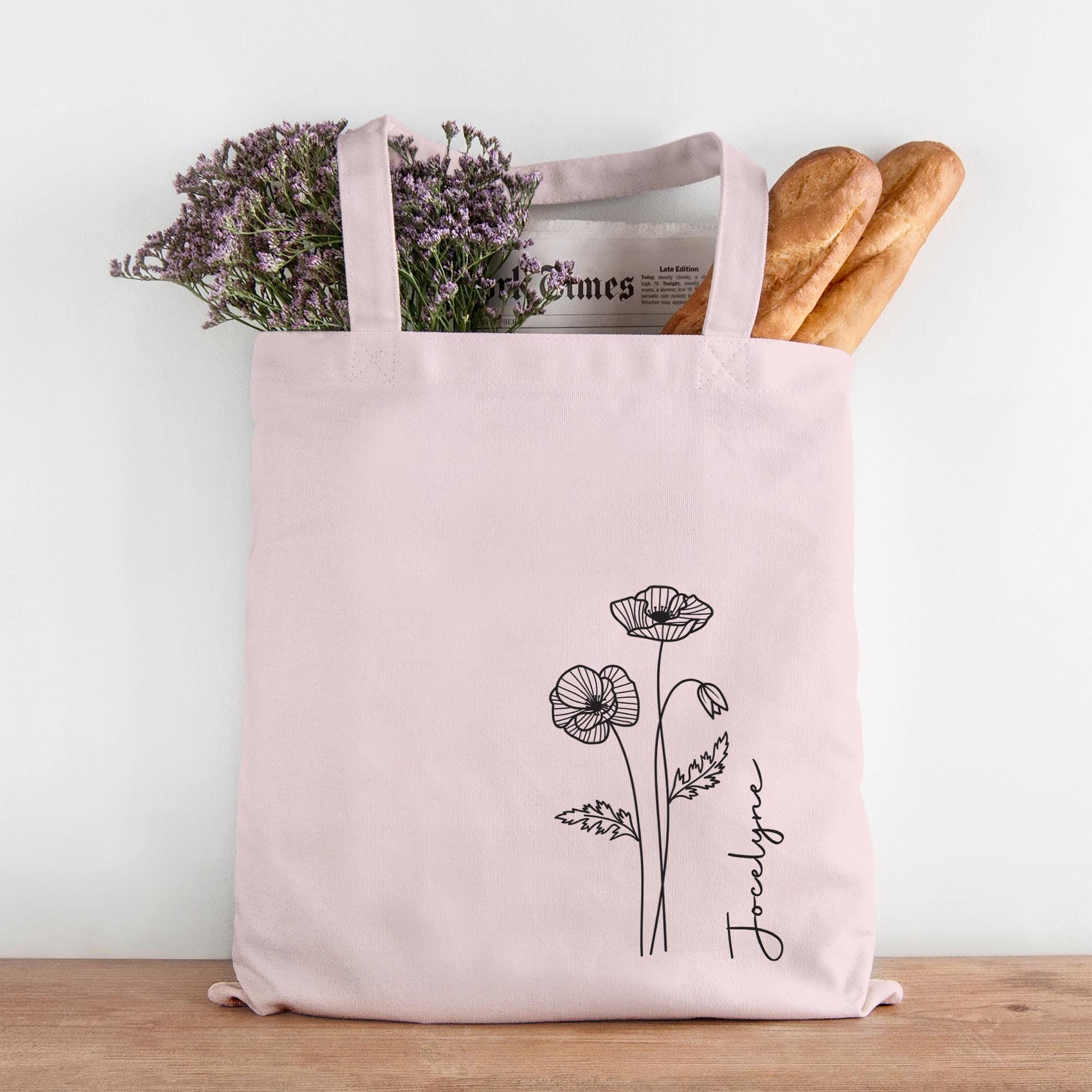 Personalised Birth Flower Tote Bag, Cotton Shopping Bag, Birthday Gift for Her, Custom Floral Tote Bag, Birthday Present for Women Personalised Birth Flower Tote Bag, Cotton Shopping Bag, Birthday Gift for Her, Custom Floral Tote Bag, Birthday Present for Women