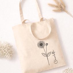 Personalised Birth Flower Tote Bag, Cotton Shopping Bag, Birthday Gift for Her, Custom Floral Tote Bag, Birthday Present for Women Personalised Birth Flower Tote Bag, Cotton Shopping Bag, Birthday Gift for Her, Custom Floral Tote Bag, Birthday Present for Women