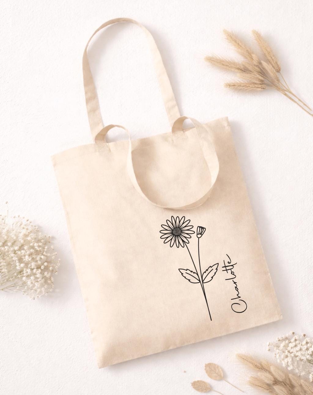 Personalised Birth Flower Tote Bag, Cotton Shopping Bag, Birthday Gift for Her, Custom Floral Tote Bag, Birthday Present for Women Personalised Birth Flower Tote Bag, Cotton Shopping Bag, Birthday Gift for Her, Custom Floral Tote Bag, Birthday Present for Women