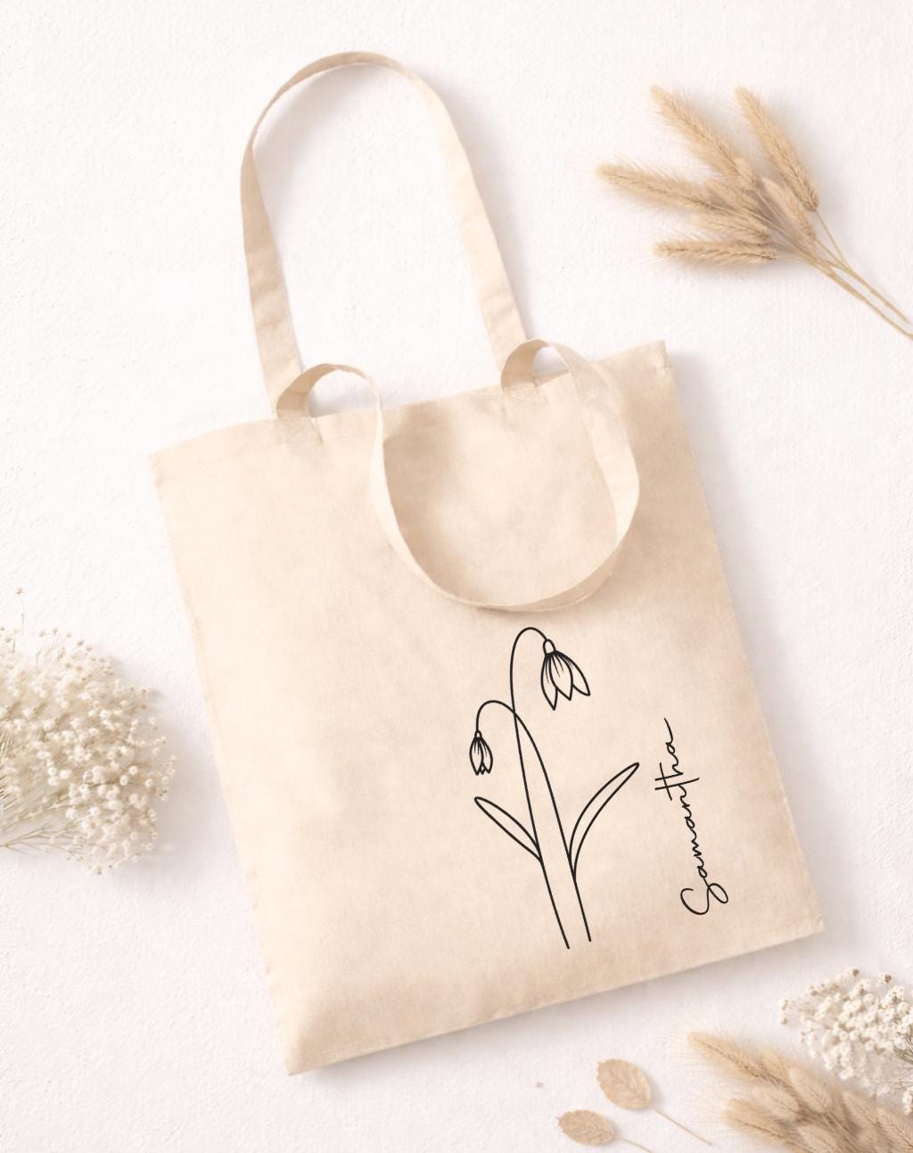 Personalised Birth Flower Tote Bag, Cotton Shopping Bag, Birthday Gift for Her, Custom Floral Tote Bag, Birthday Present for Women Personalised Birth Flower Tote Bag, Cotton Shopping Bag, Birthday Gift for Her, Custom Floral Tote Bag, Birthday Present for Women