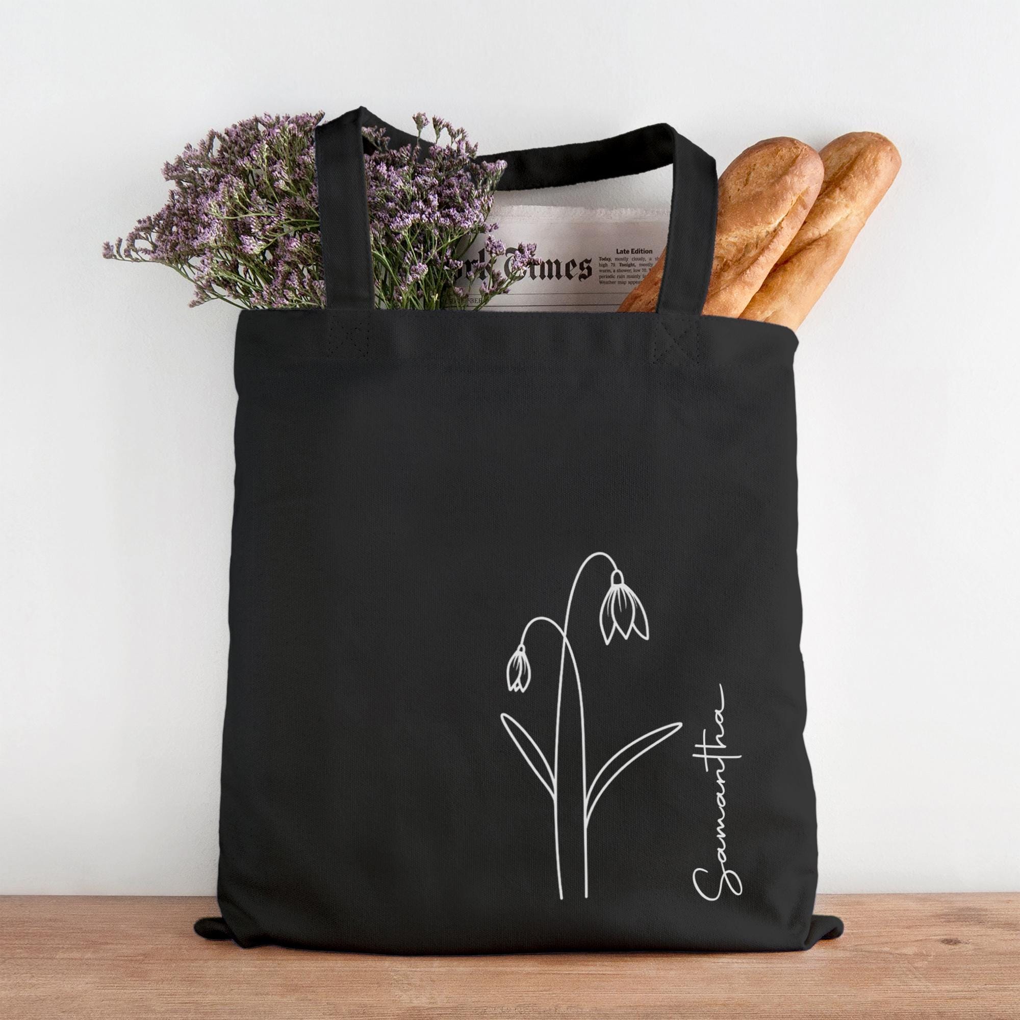 Personalised Birth Flower Tote Bag, Cotton Shopping Bag, Birthday Gift for Her, Custom Floral Tote Bag, Birthday Present for Women Personalised Birth Flower Tote Bag, Cotton Shopping Bag, Birthday Gift for Her, Custom Floral Tote Bag, Birthday Present for Women