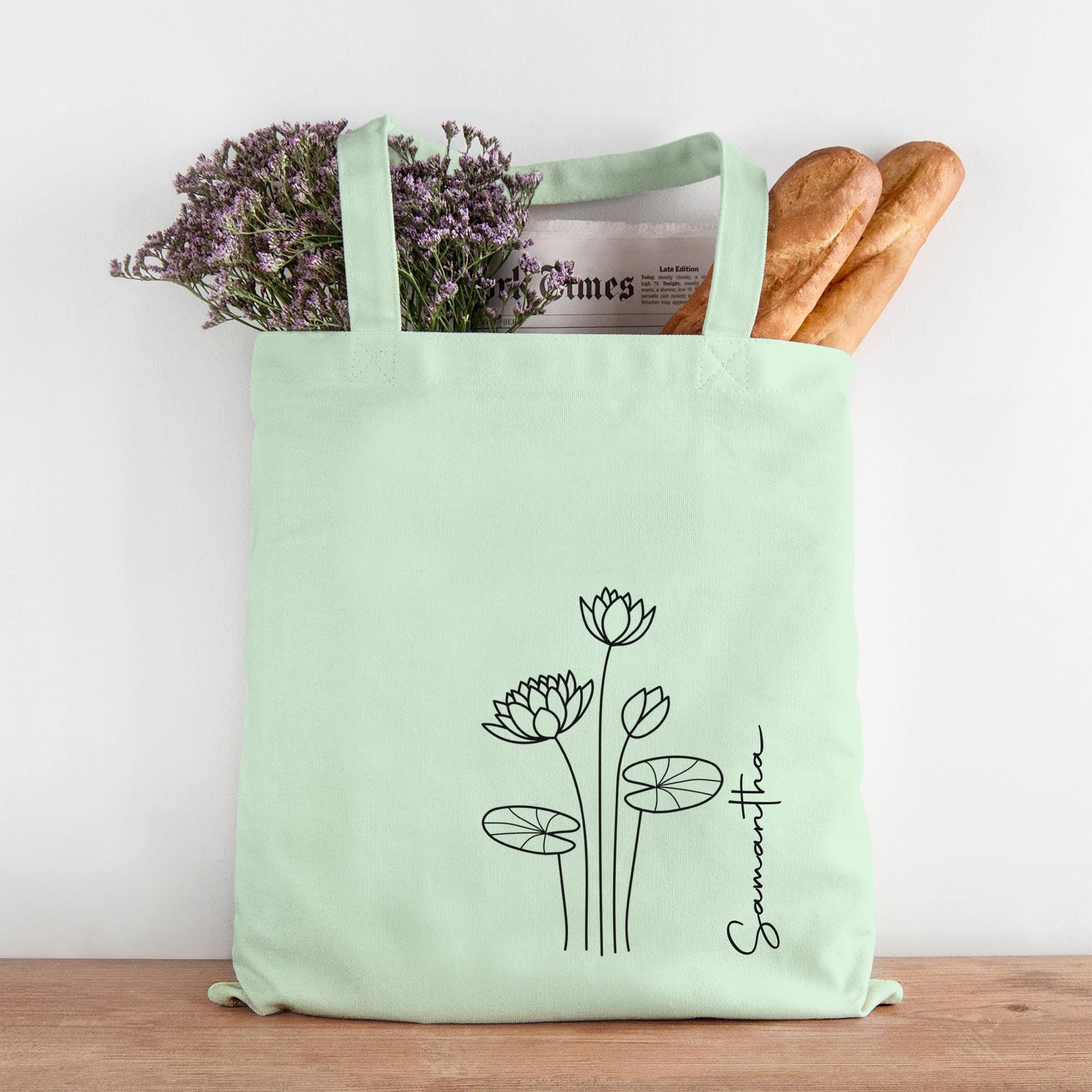 Personalised Birth Flower Tote Bag, Cotton Shopping Bag, Birthday Gift for Her, Custom Floral Tote Bag, Birthday Present for Women Personalised Birth Flower Tote Bag, Cotton Shopping Bag, Birthday Gift for Her, Custom Floral Tote Bag, Birthday Present for Women