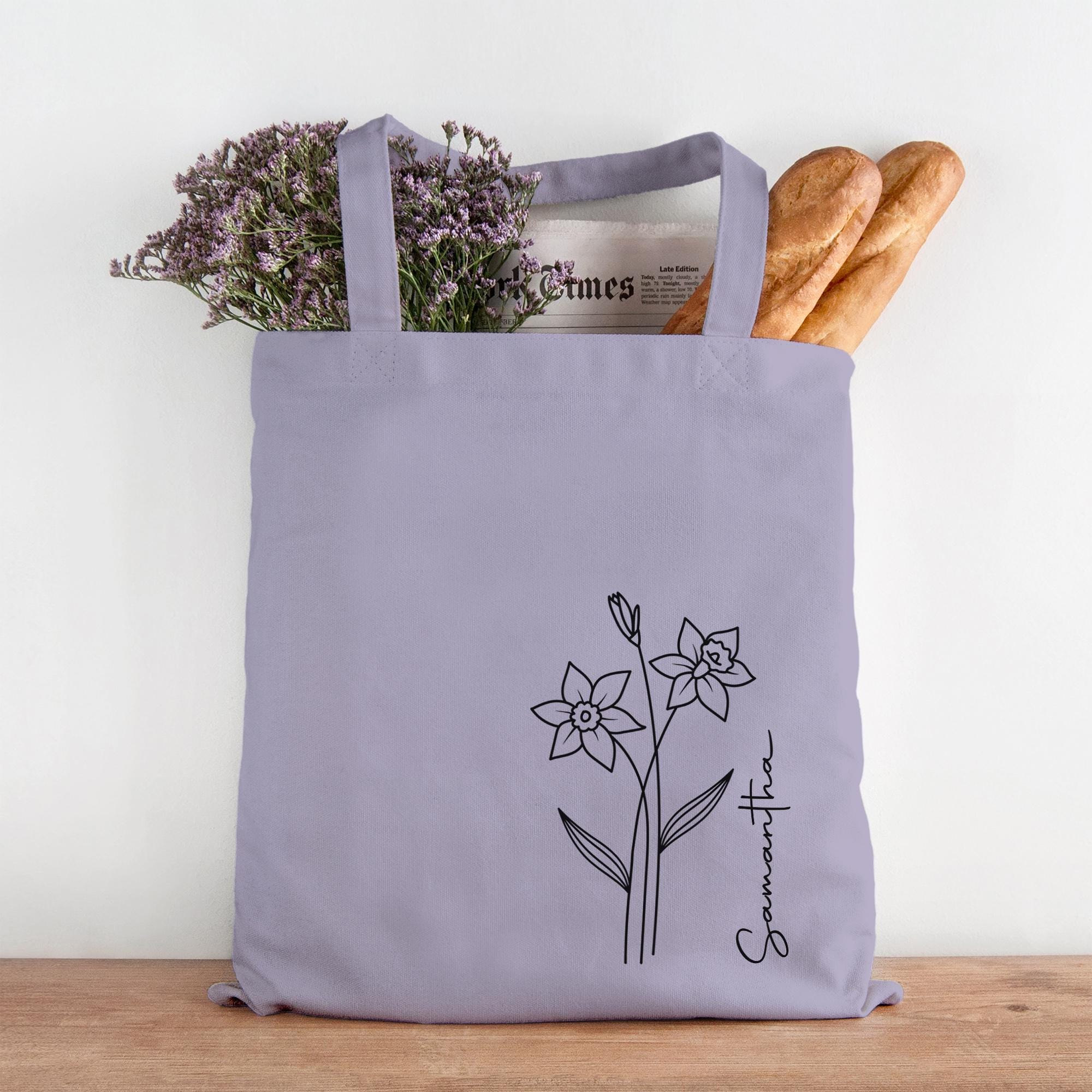 Personalised Birth Flower Tote Bag, Cotton Shopping Bag, Birthday Gift for Her, Custom Floral Tote Bag, Birthday Present for Women Personalised Birth Flower Tote Bag, Cotton Shopping Bag, Birthday Gift for Her, Custom Floral Tote Bag, Birthday Present for Women