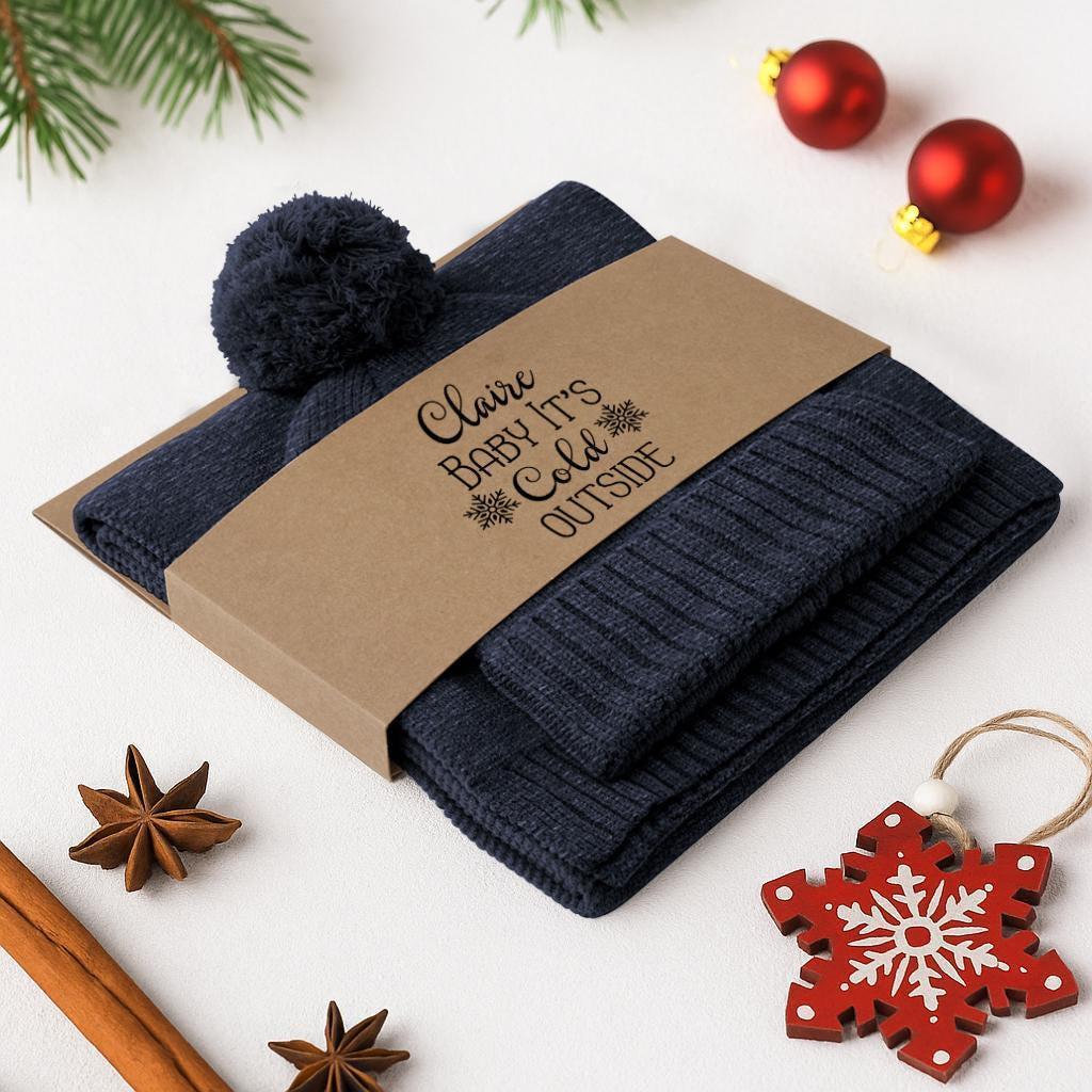 Personalised Winter Beanie Hat and Scarf Set Personalised Winter Beanie Hat and Scarf Set