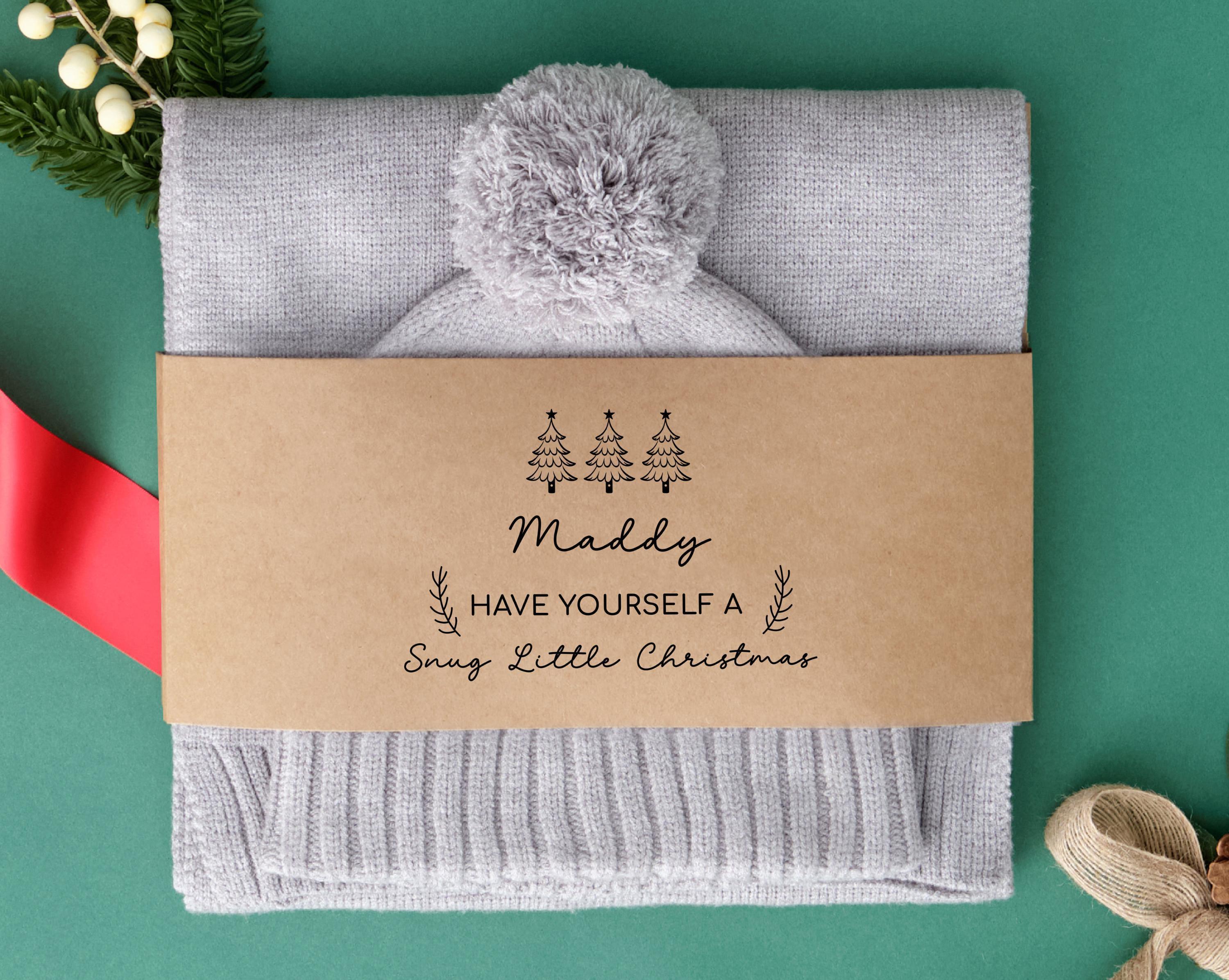 Personalised Luxury Scarf Winter Beanie & Scarf Set Scarf Gift Box Warm Cozy Scarf Gifts Stocking Fillers Festive Fluffy Hat Christmas Ideas