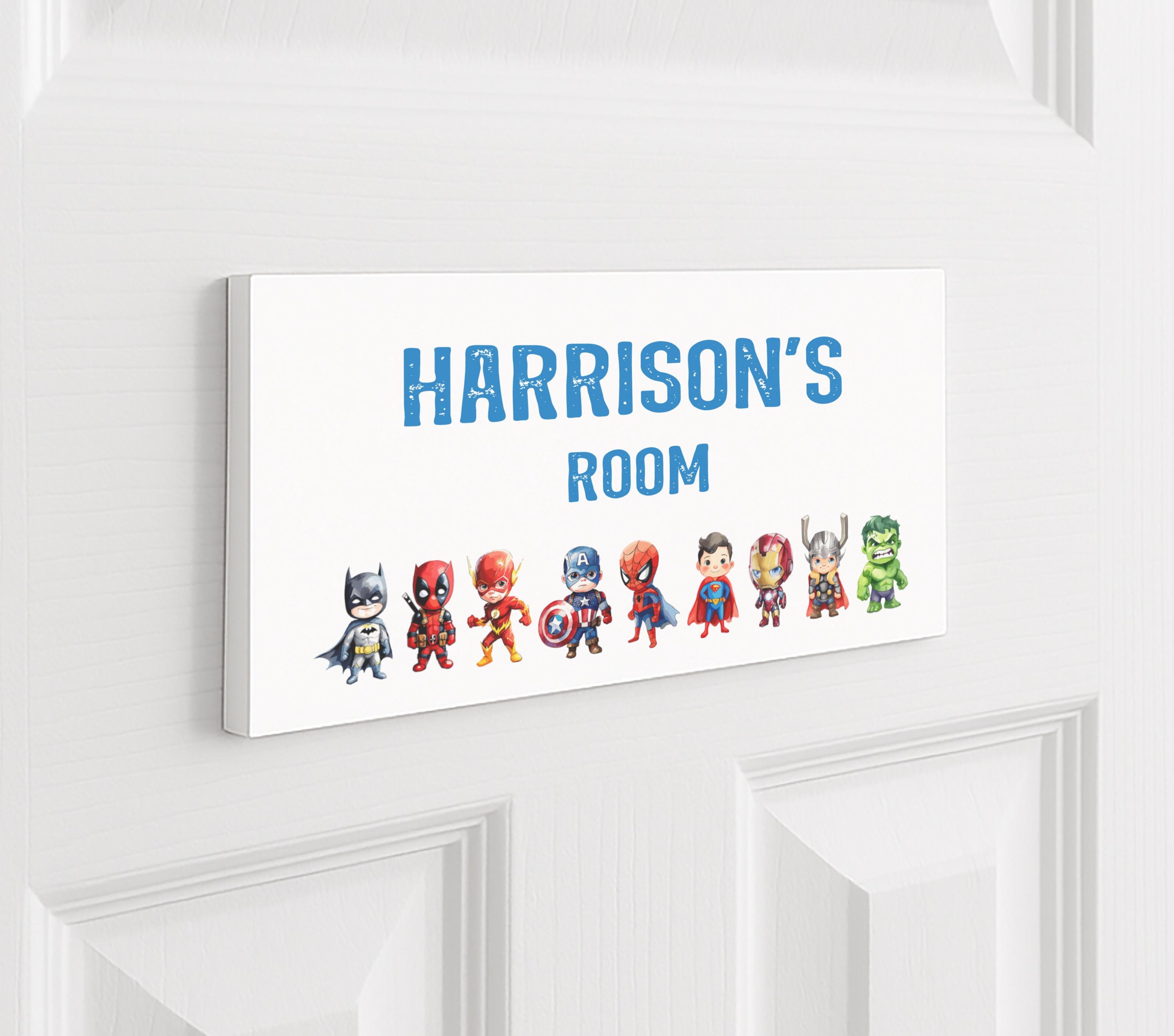 Personalised Superhero Door Sign for Kids Personalised Superhero Door Sign for Kids
