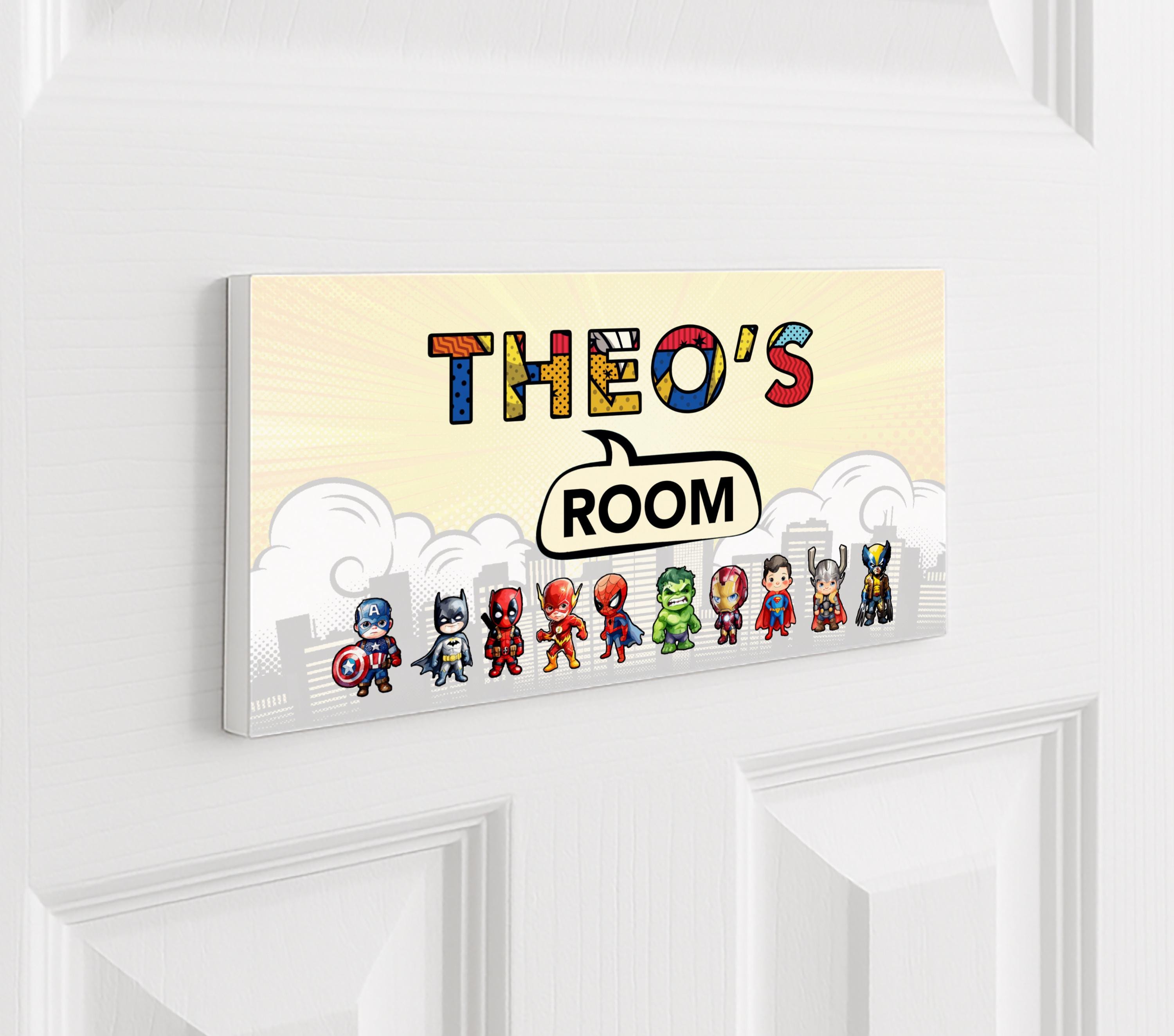 Personalised Superhero Door Sign for Kids Personalised Superhero Door Sign for Kids