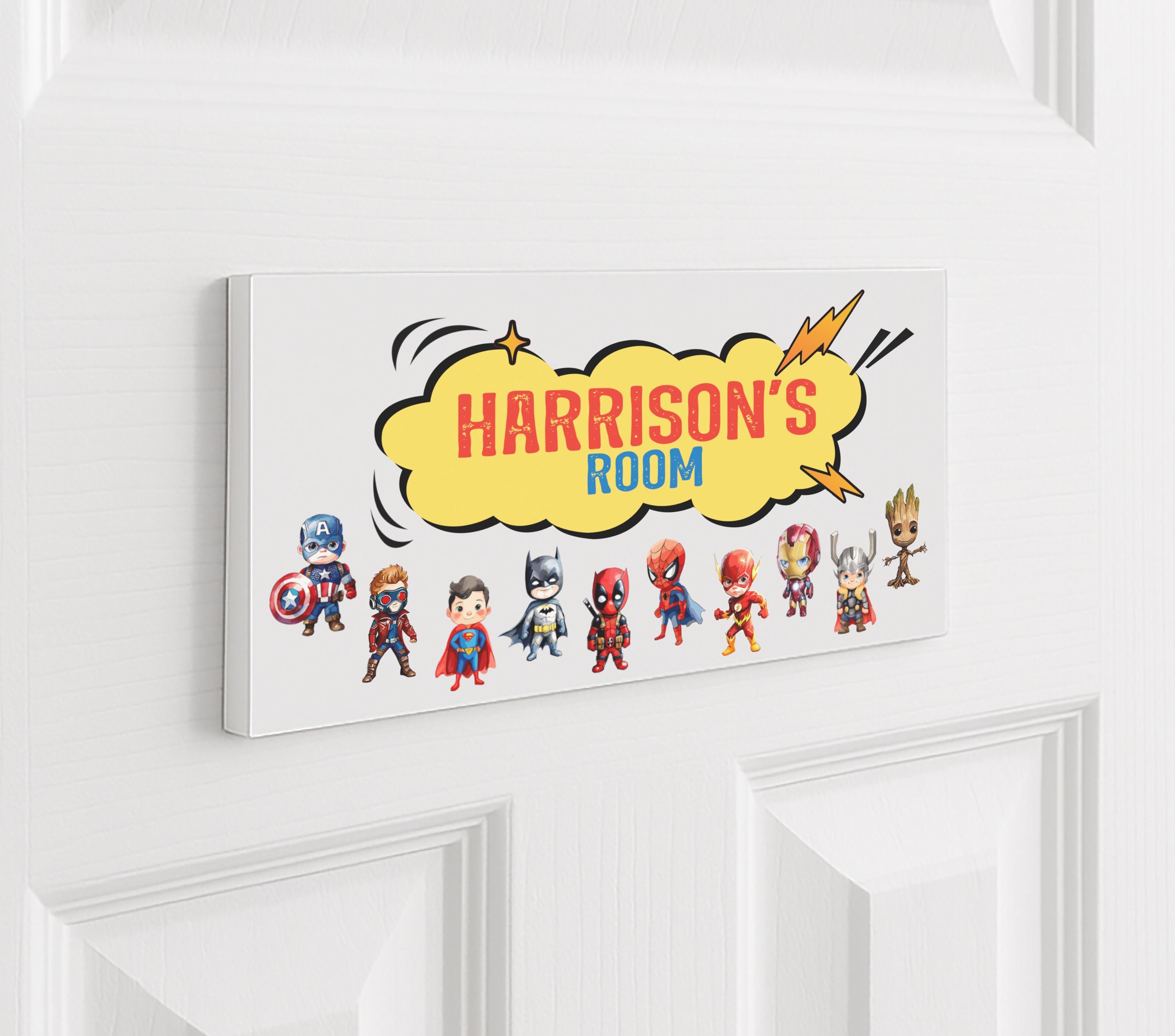 Personalised Superhero Door Sign for Kids Personalised Superhero Door Sign for Kids