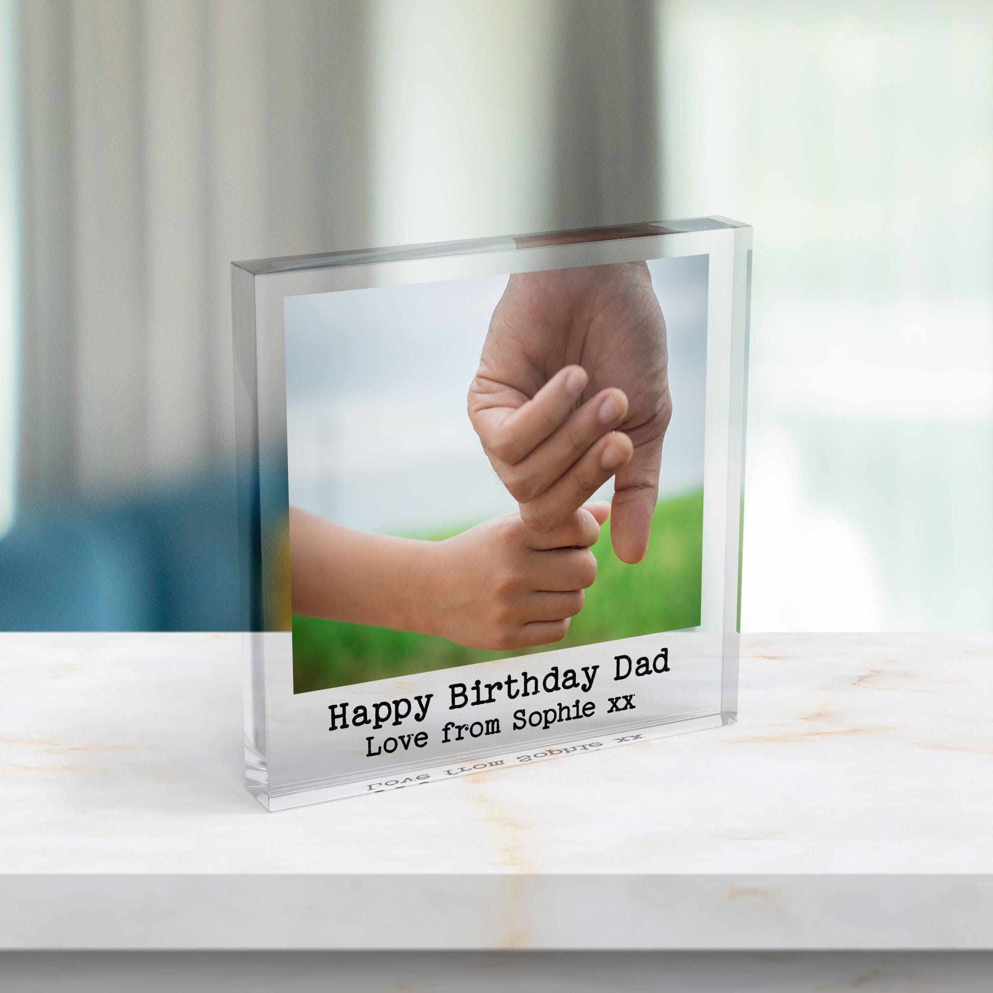 Personalised Photo Block Gift for Dad, Father's Day Printed Custom Picture Acrylic Block