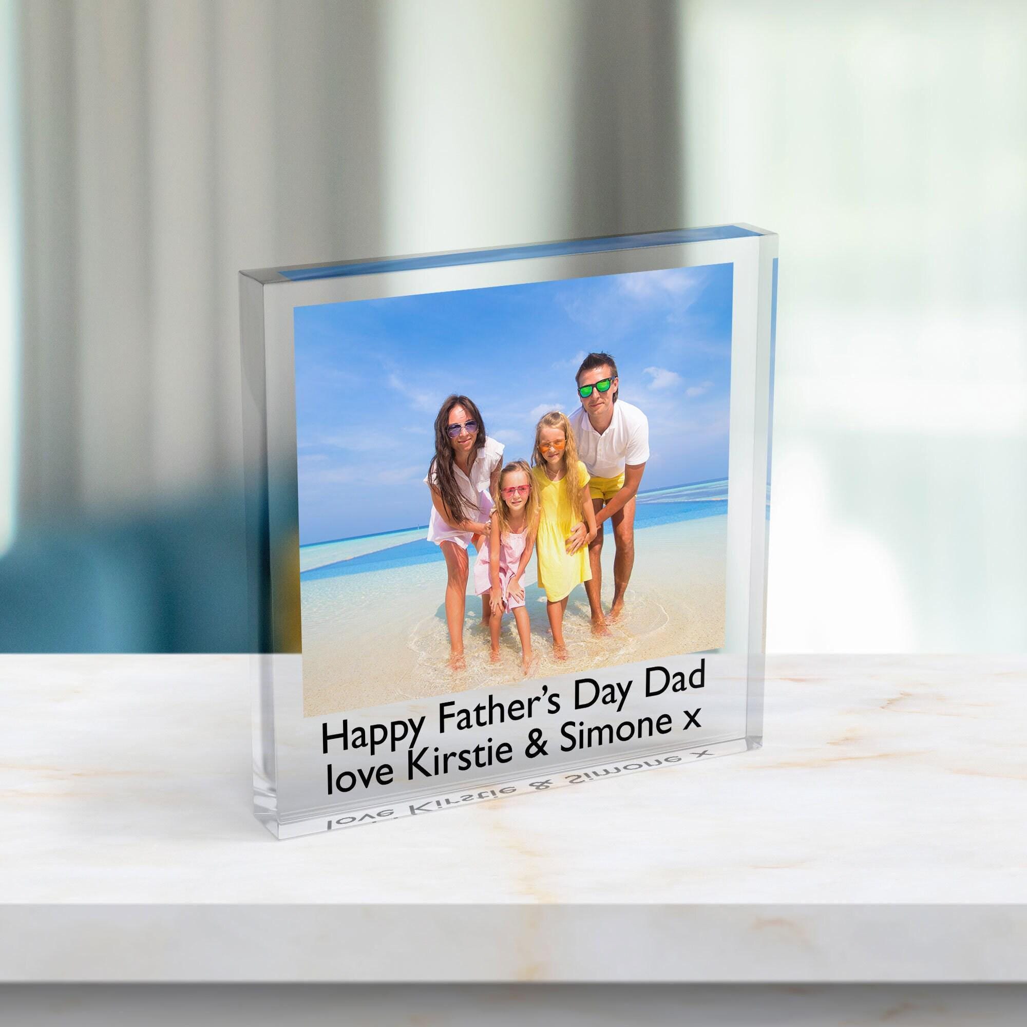 Personalised Photo Block Gift for Dad with Custom Message Personalised Photo Block Gift for Dad with Custom Message