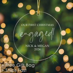 Personalised First Christmas Engaged Bauble Personalised First Christmas Engaged Bauble