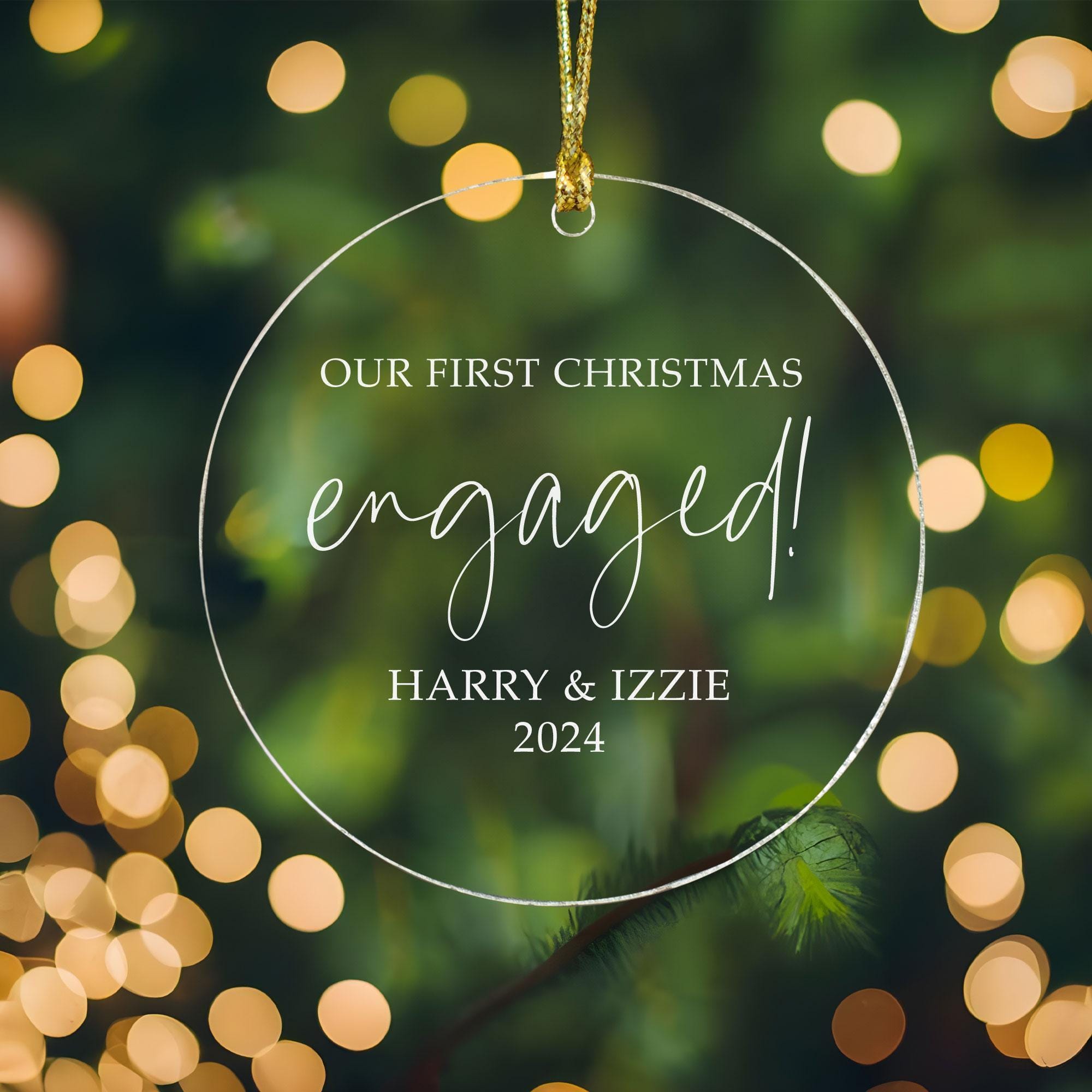 Personalised First Christmas Engaged Bauble Personalised First Christmas Engaged Bauble