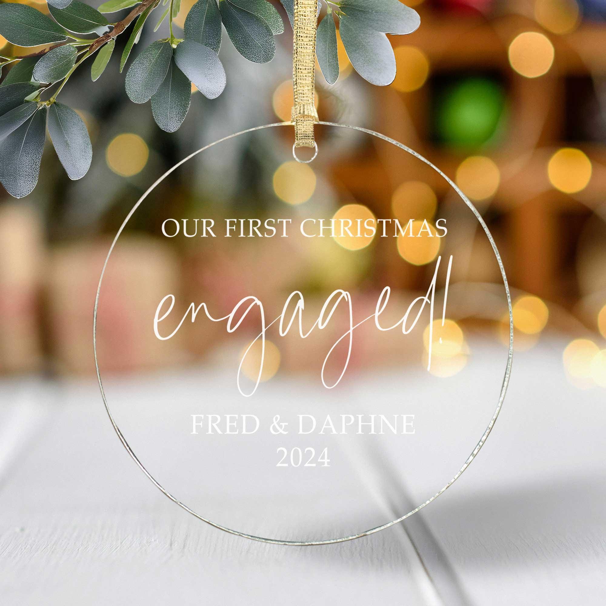 Personalised First Christmas Engaged Bauble Personalised First Christmas Engaged Bauble