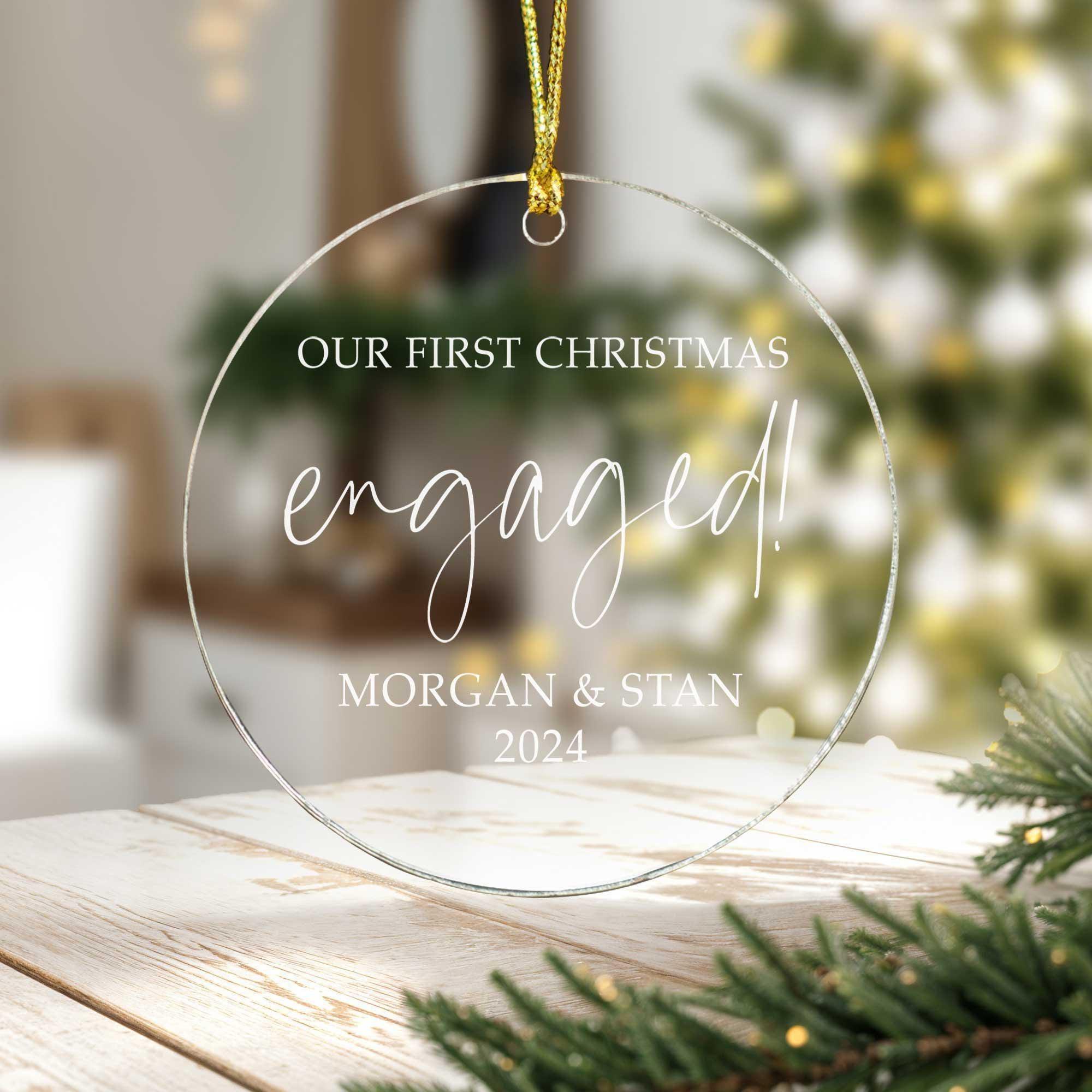 Personalised First Christmas Engaged Bauble Personalised First Christmas Engaged Bauble