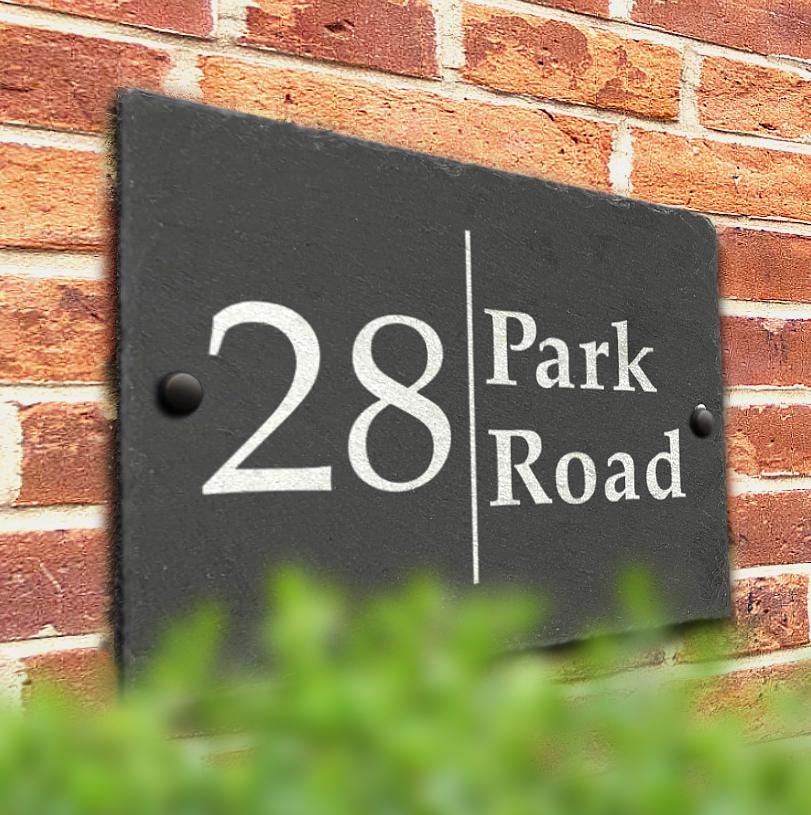 Personalised Slate House Sign – Custom Door Number Plaque Personalised Slate House Sign – Custom Door Number Plaque