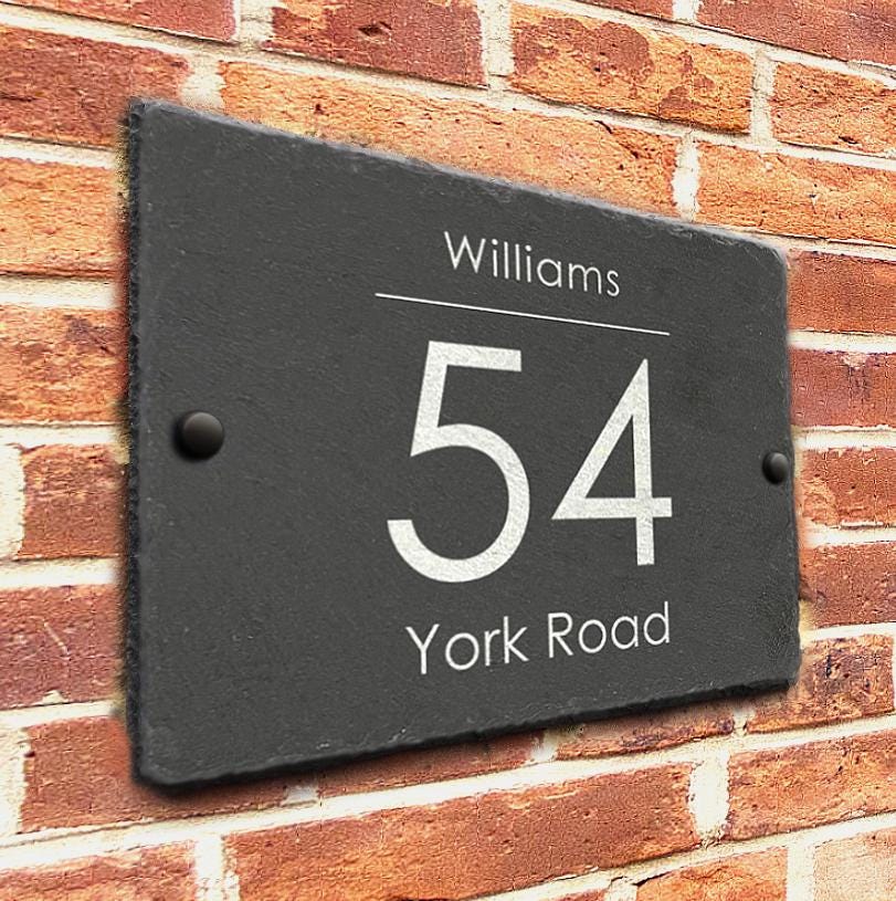 Personalised Slate House Sign – Custom Door Number Plaque Personalised Slate House Sign – Custom Door Number Plaque