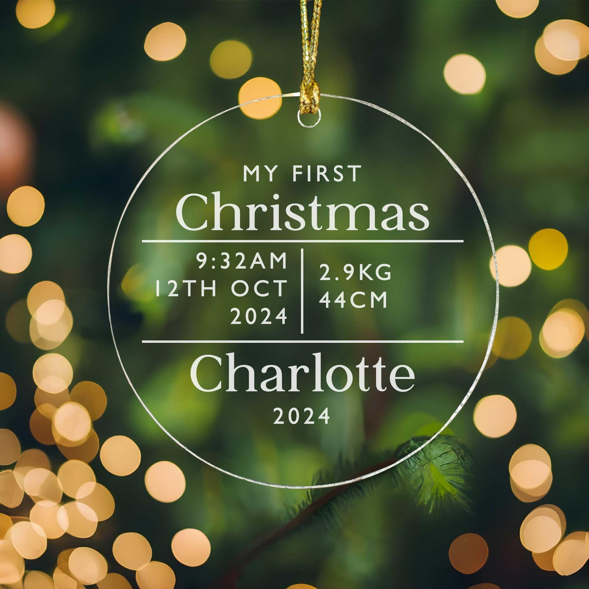 Personalised Baby's First Christmas Acrylic Decoration Personalised Baby's First Christmas Acrylic Decoration