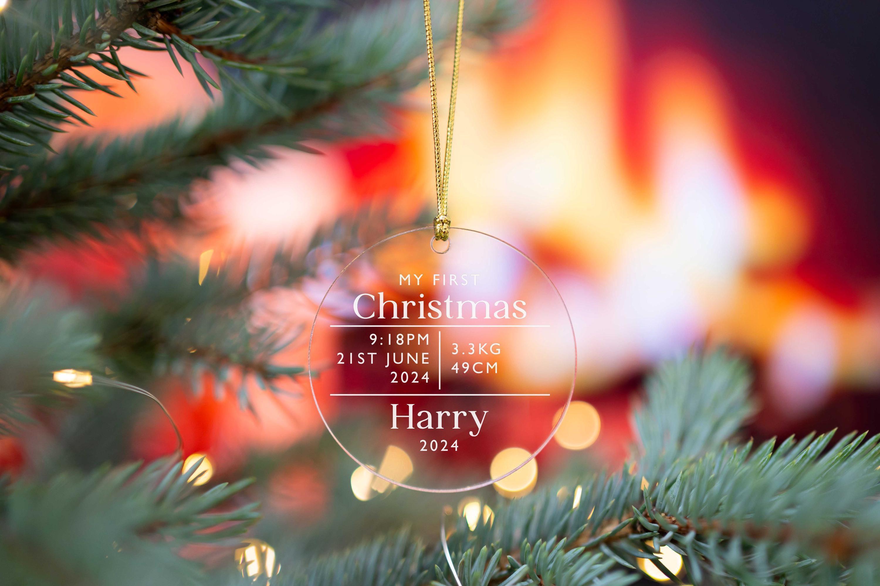 Personalised Baby's First Christmas Acrylic Decoration Personalised Baby's First Christmas Acrylic Decoration