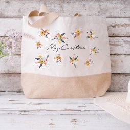 Personalised Teacher Tote Bag with Name and Floral Print Personalised Teacher Tote Bag with Name and Floral Print