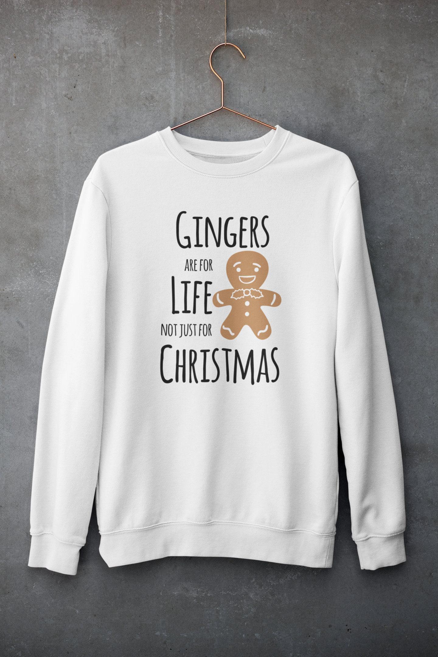 Funny Ginger Christmas Sweatshirt with Slogan Print Funny Ginger Christmas Sweatshirt with Slogan Print