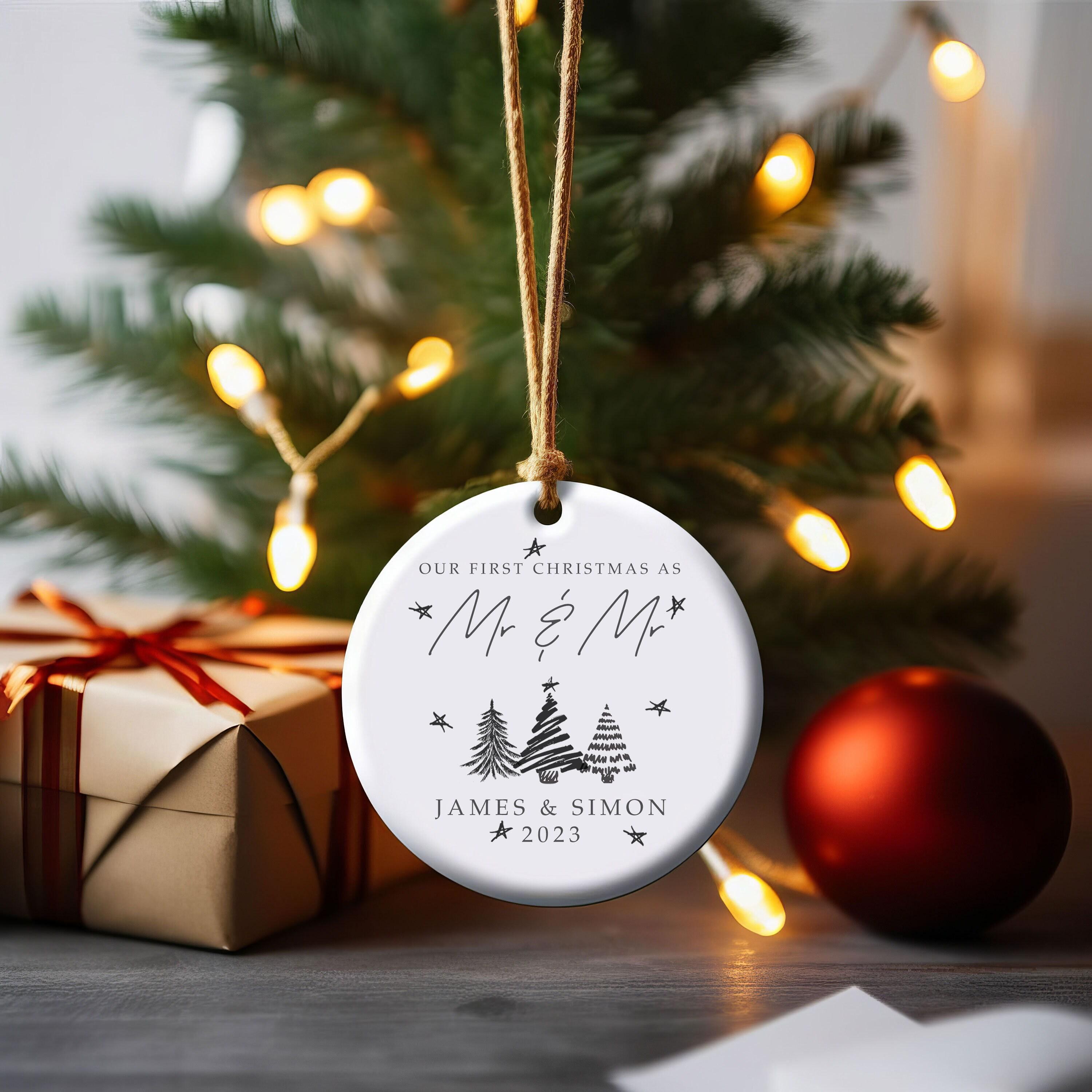 Personalised First Christmas as Mr & Mrs Ceramic Ornament Personalised First Christmas as Mr & Mrs Ceramic Ornament