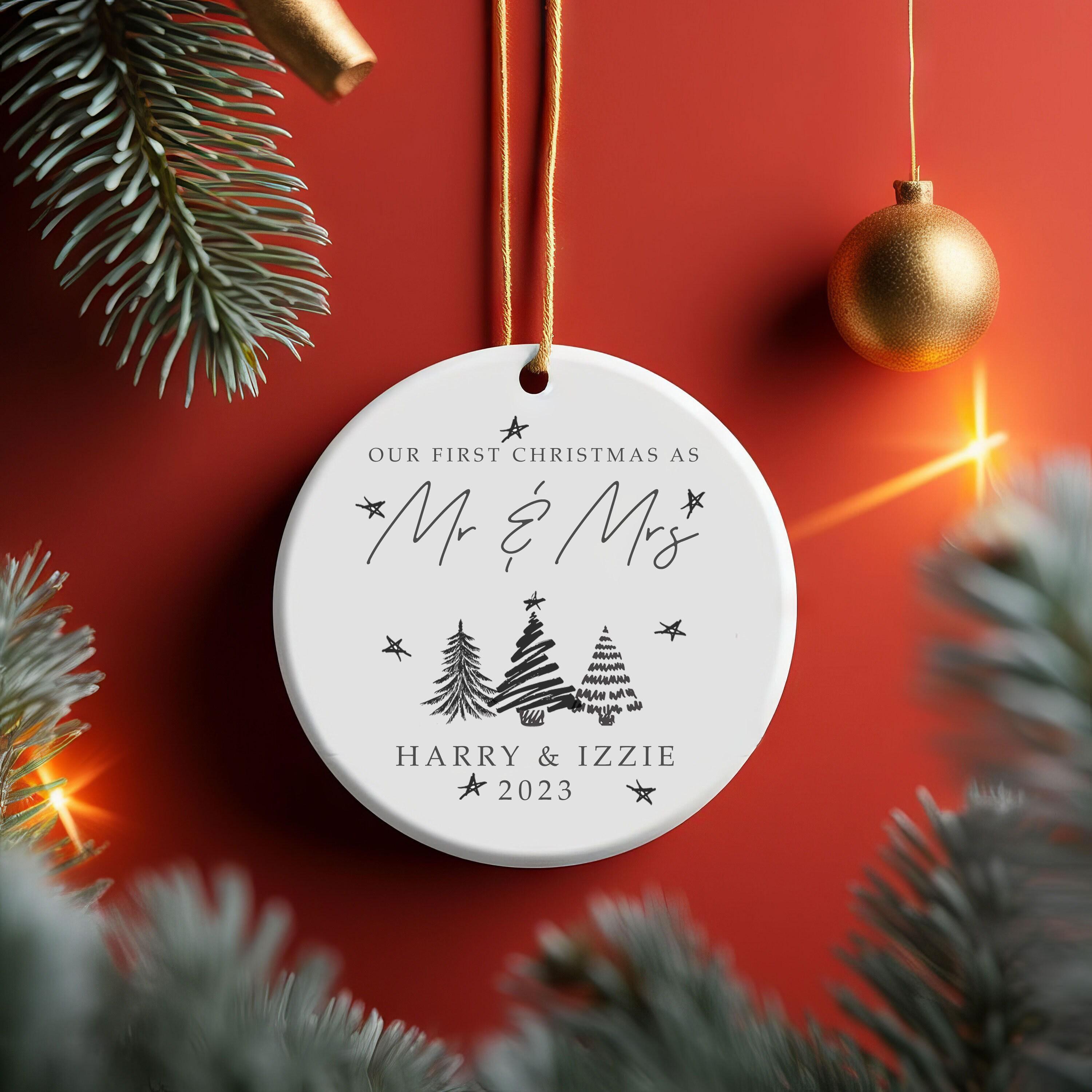 Personalised First Christmas as Mr & Mrs Ceramic Ornament Personalised First Christmas as Mr & Mrs Ceramic Ornament