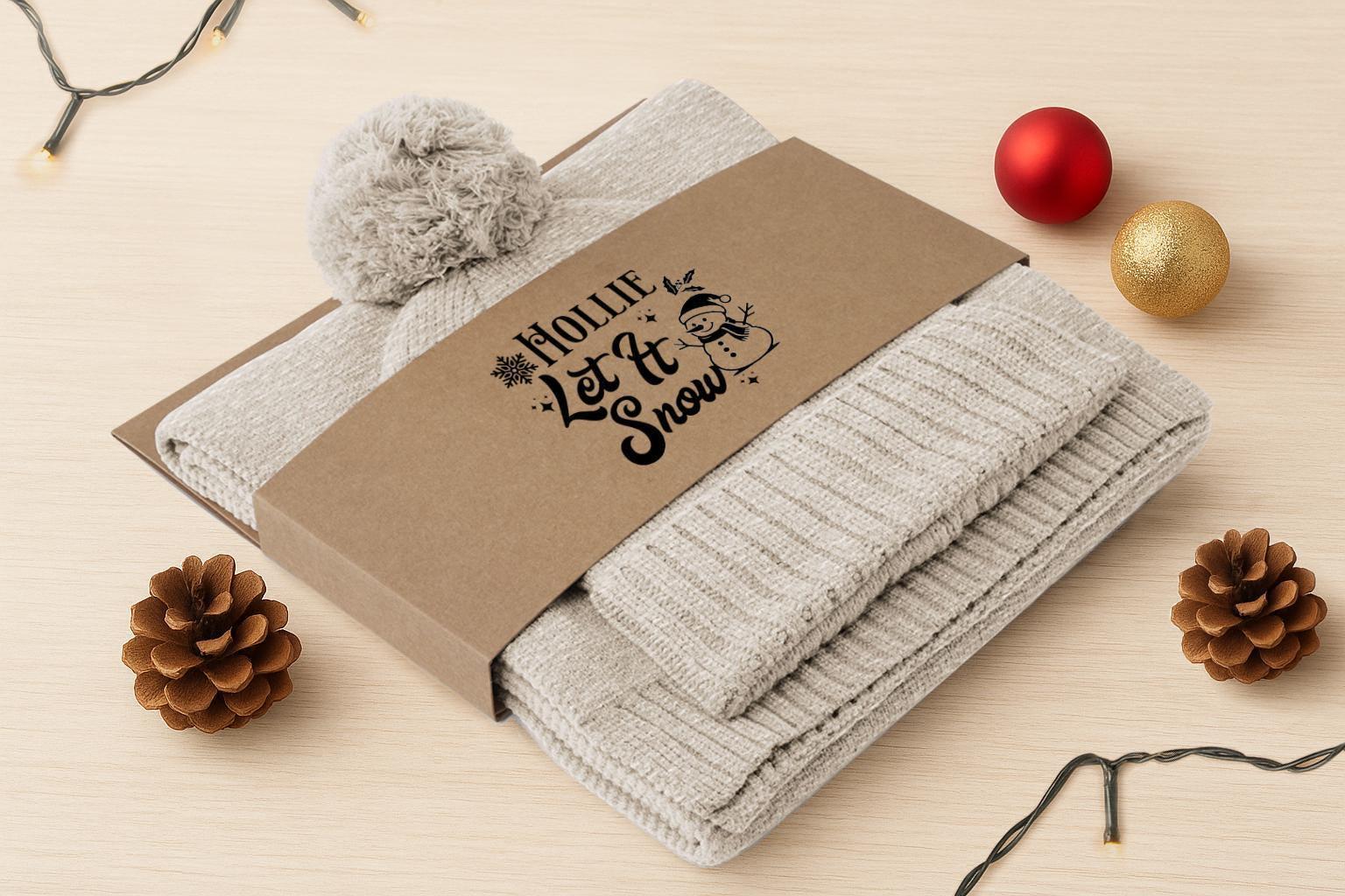 Personalised Winter Beanie Hat and Scarf Set Personalised Winter Beanie Hat and Scarf Set