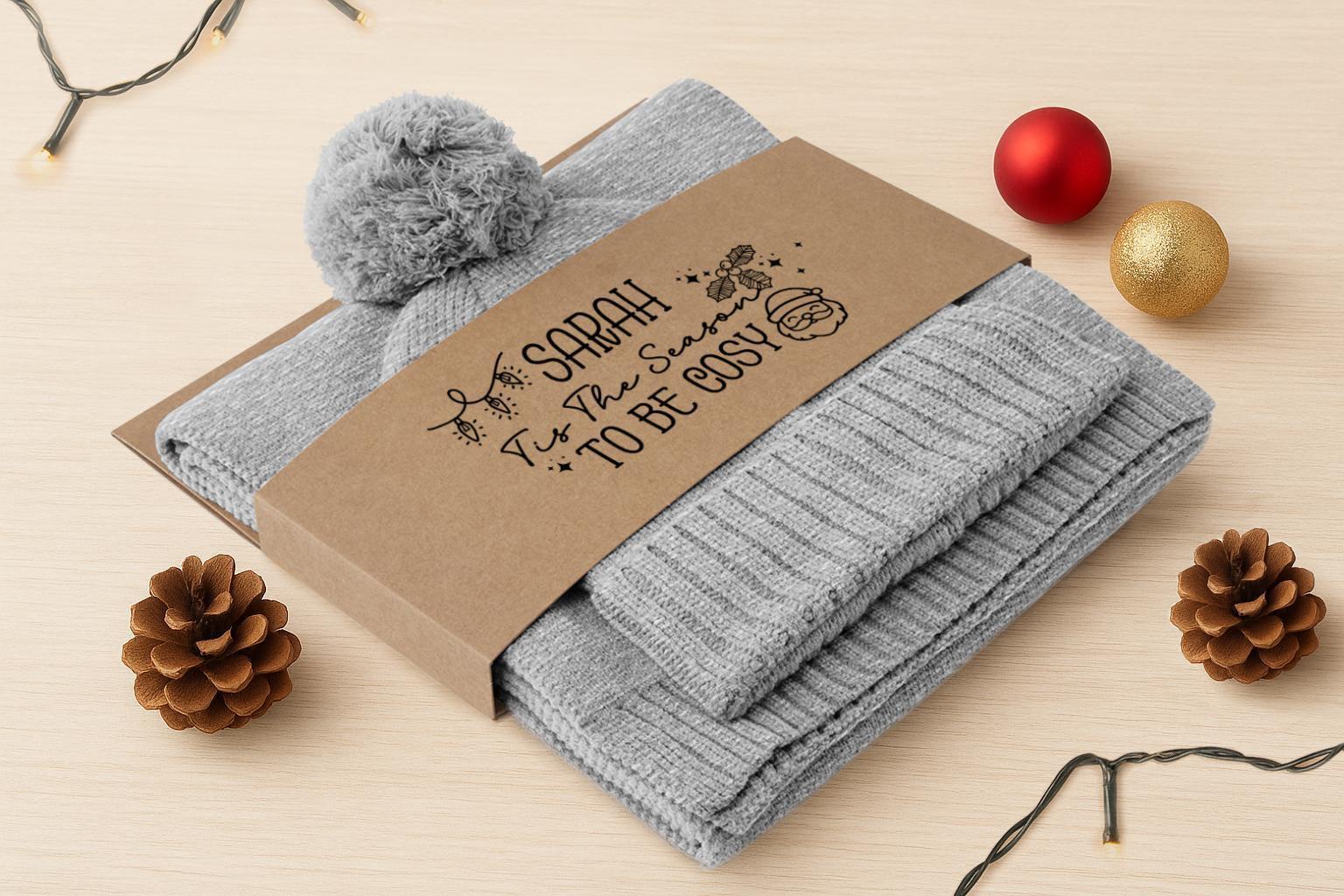 Personalised Winter Beanie Hat and Scarf Set Personalised Winter Beanie Hat and Scarf Set