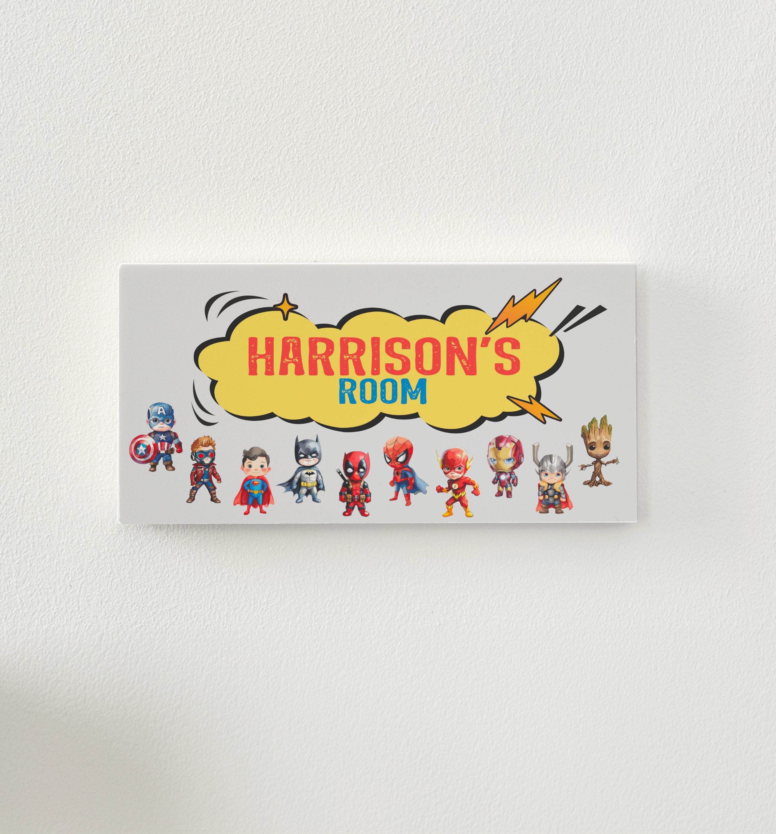 Personalised Superhero Door Sign for Kids Personalised Superhero Door Sign for Kids