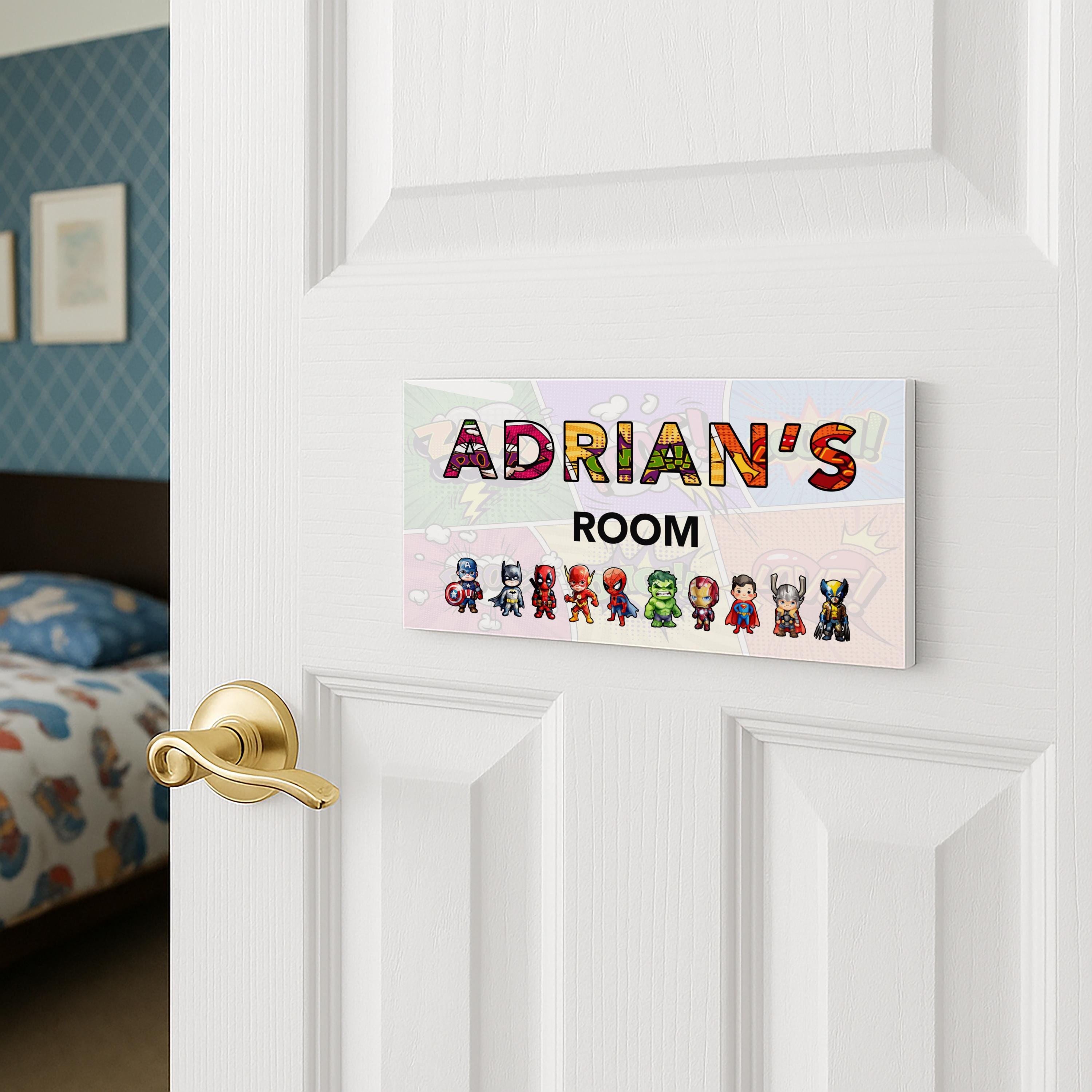 Personalised Superhero Door Sign for Kids Personalised Superhero Door Sign for Kids