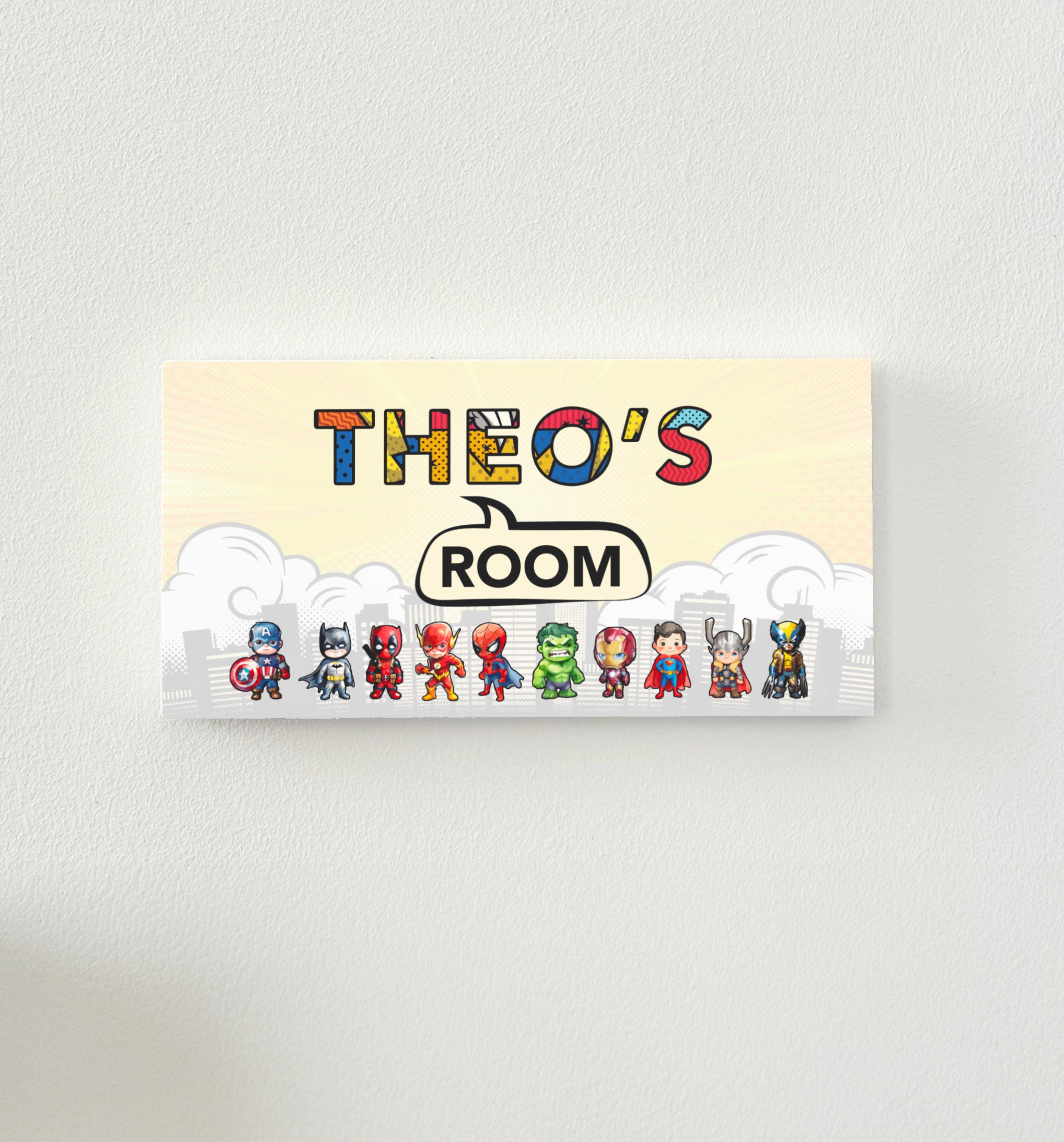 Personalised Superhero Door Sign for Kids Personalised Superhero Door Sign for Kids