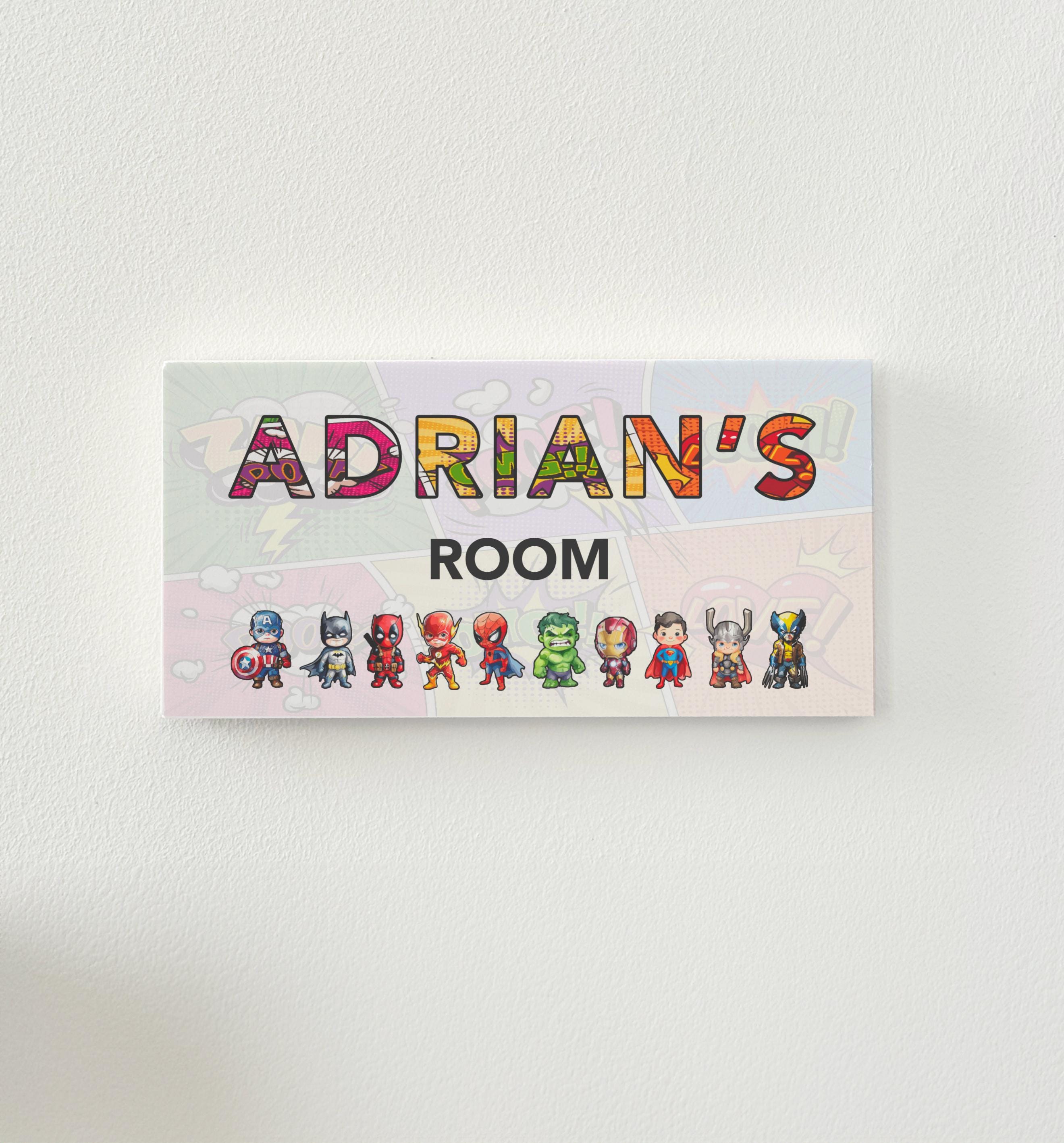 Personalised Superhero Door Sign for Kids Personalised Superhero Door Sign for Kids