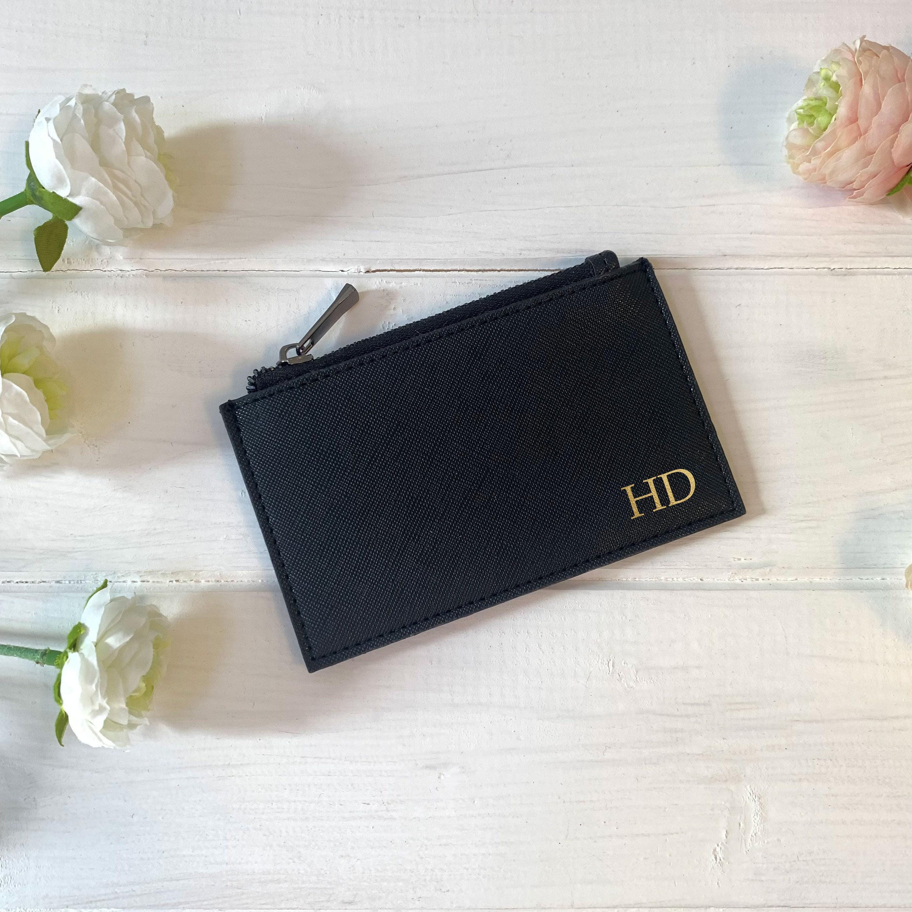 il_fullxfull.8569612071_7grn Personalised Card Holder Monogram Purse Custom Vegan Leather Wallet Coin Pouch Gift