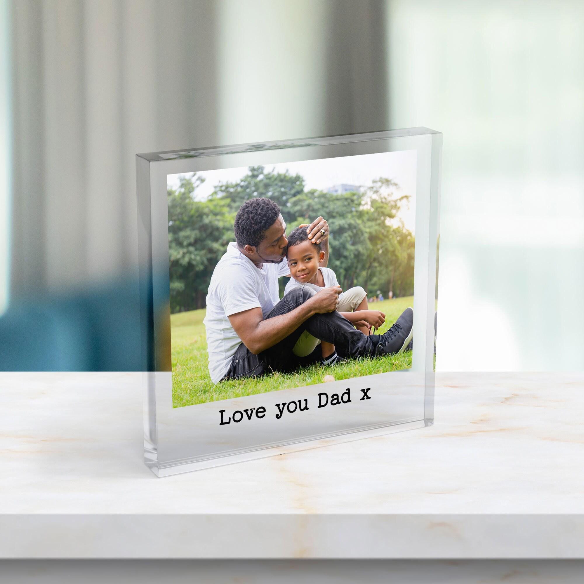 Personalised Photo Block Gift for Dad with Custom Message Personalised Photo Block Gift for Dad with Custom Message