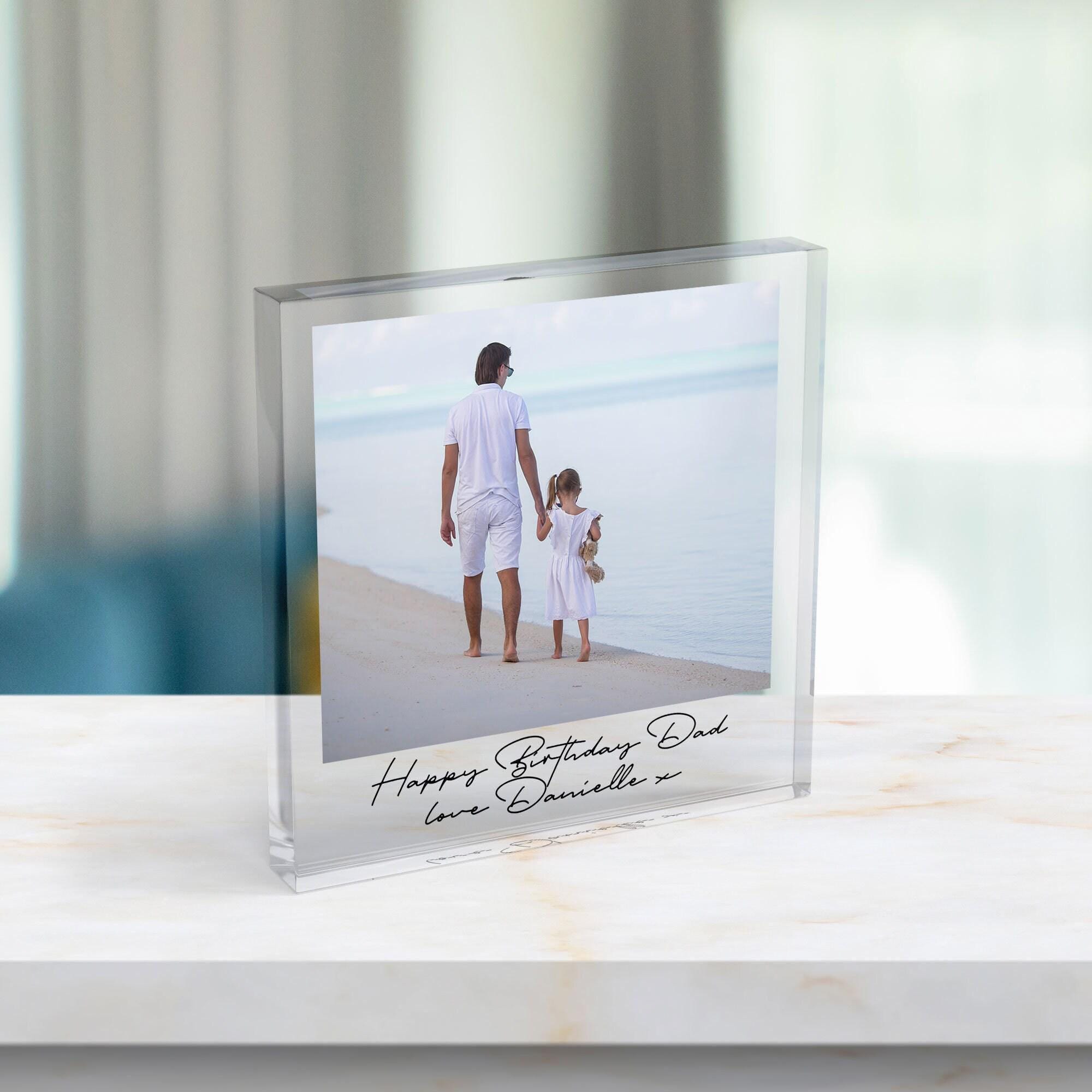 Personalised Photo Block Gift for Dad with Custom Message Personalised Photo Block Gift for Dad with Custom Message
