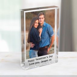 Personalised Valentine’s Day Acrylic Photo Block with Custom Message Personalised Valentine’s Day Acrylic Photo Block with Custom Message