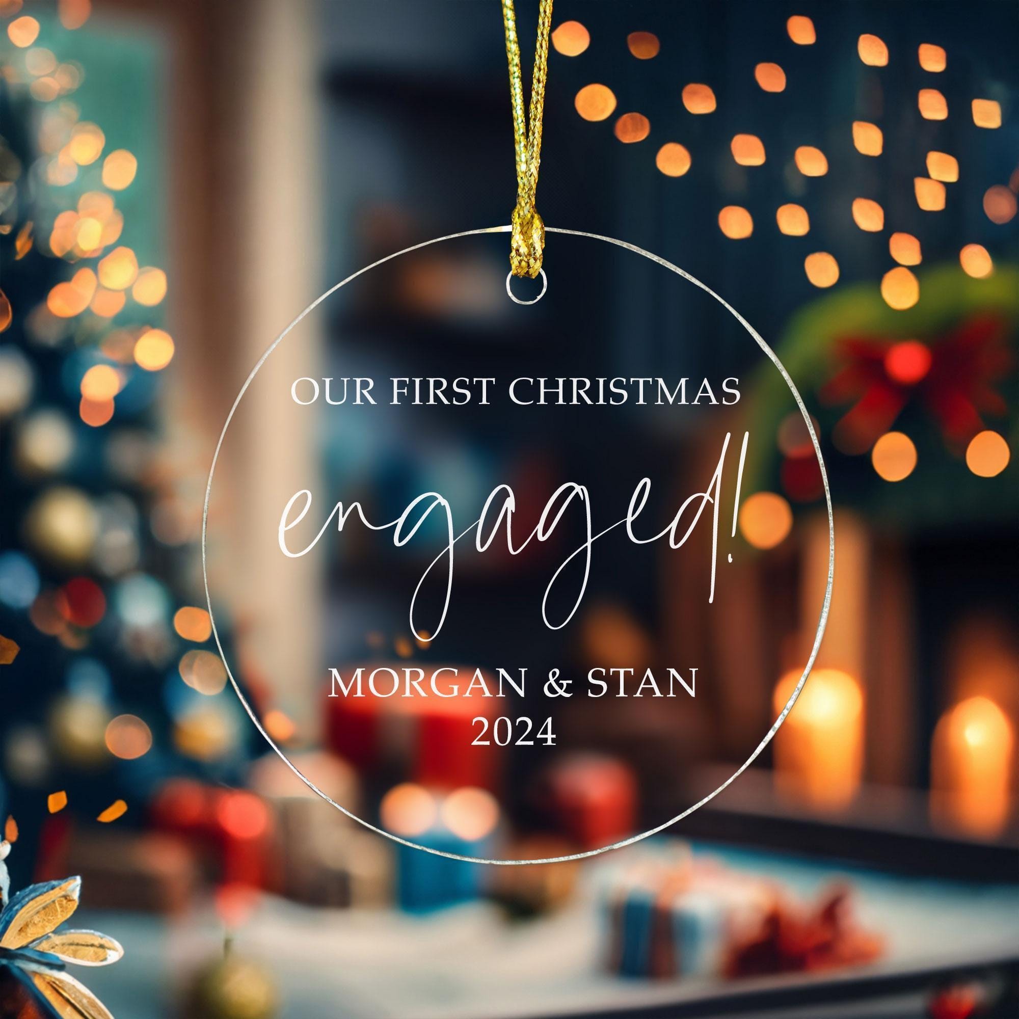 Personalised First Christmas Engaged Bauble Personalised First Christmas Engaged Bauble