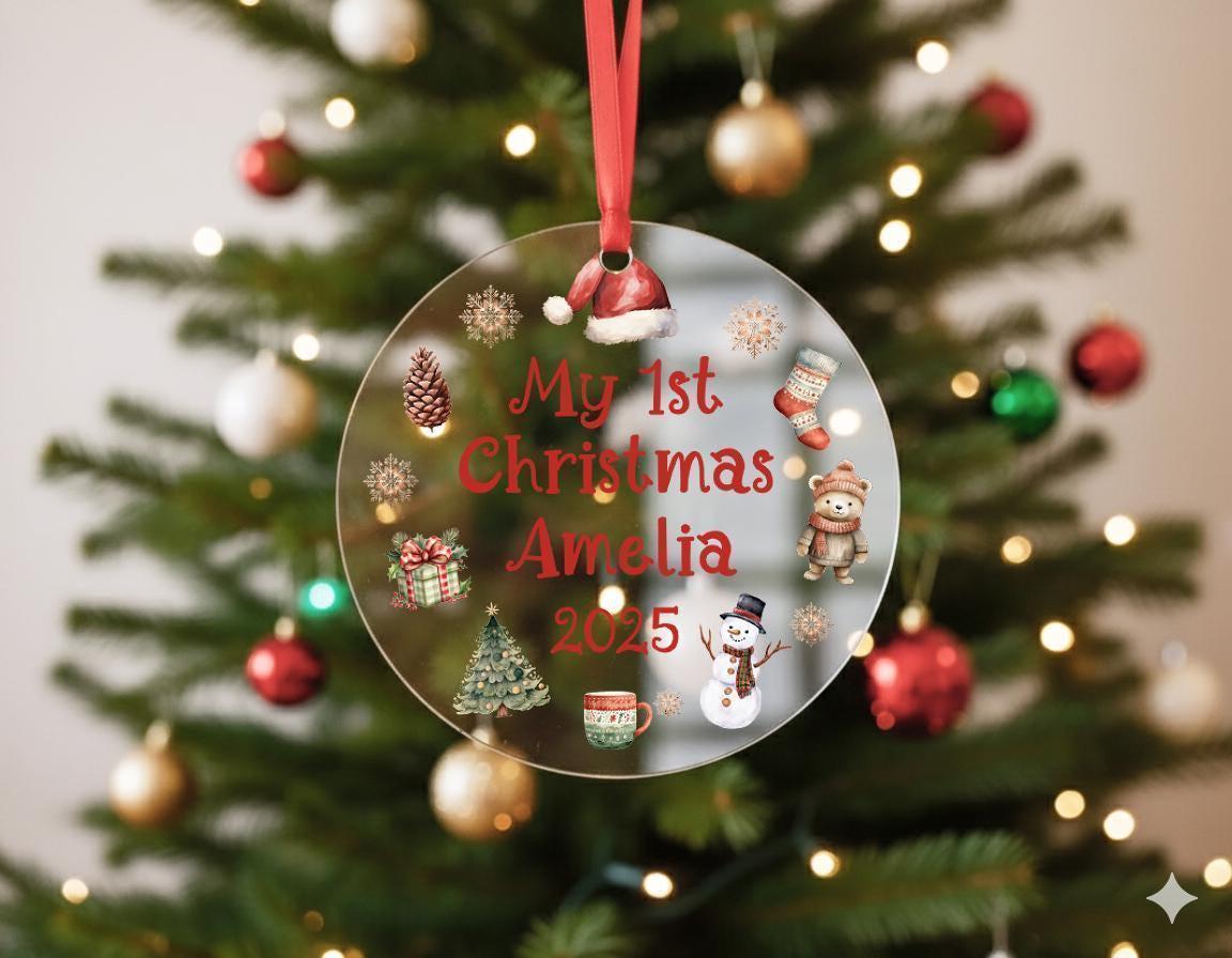 il_fullxfull.8569663425_ged9 Personalised First Christmas Teddy, Baby Christmas Gift, Large Penguin Soft Toy Teddy, Custom Cuddly Toy, Baby Stocking Filler, Small Teddy