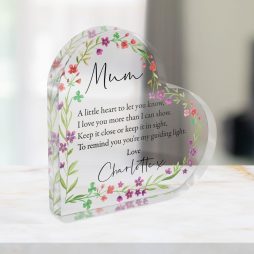 Personalised Acrylic Heart Poem Keepsake for Mum Personalised Acrylic Heart Poem Keepsake for Mum