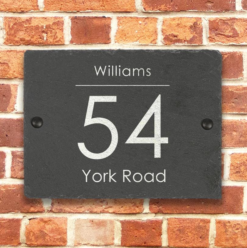 Personalised Slate House Sign – Custom Door Number Plaque Personalised Slate House Sign – Custom Door Number Plaque