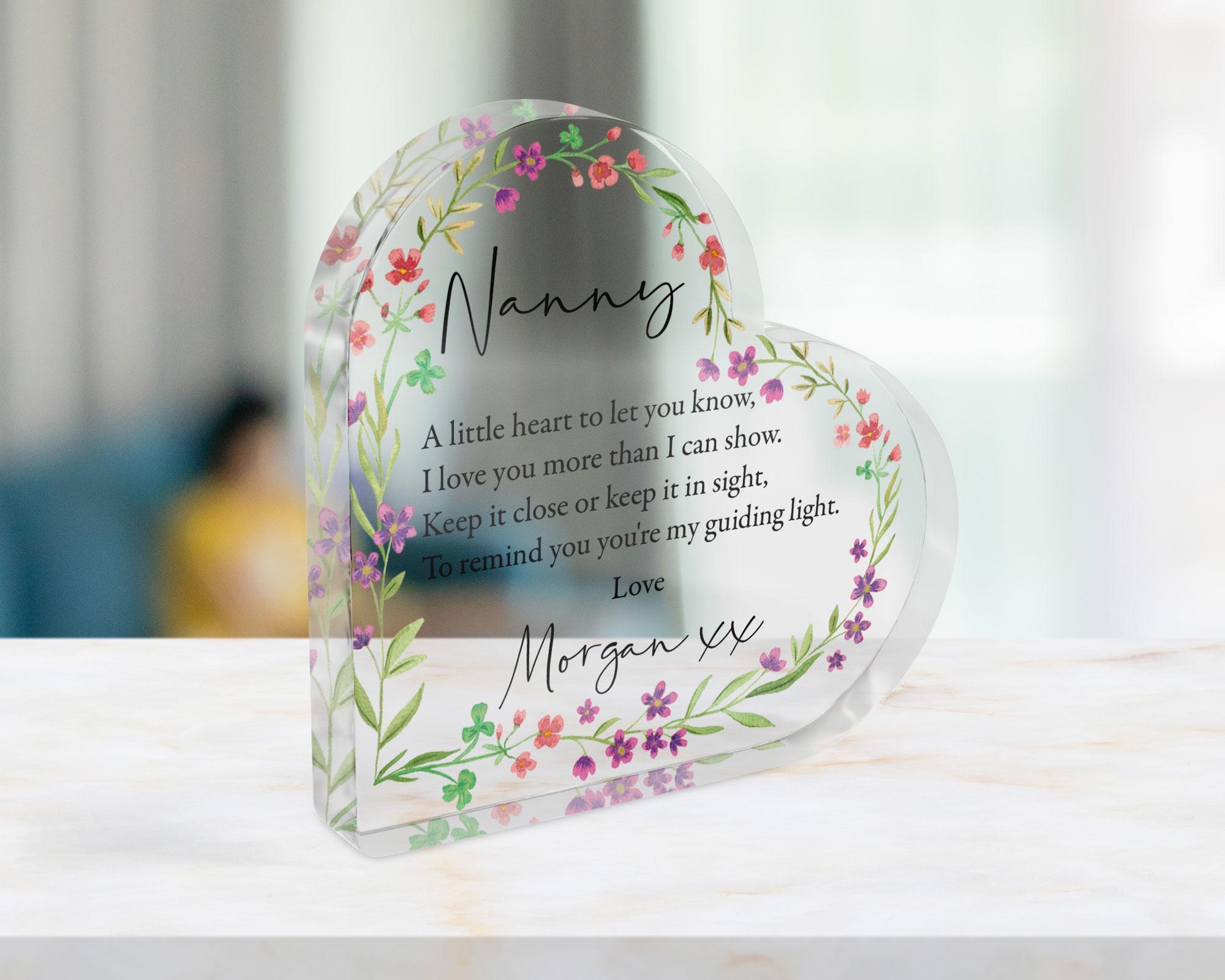 Personalised Acrylic Heart Poem Keepsake for Mum Personalised Acrylic Heart Poem Keepsake for Mum